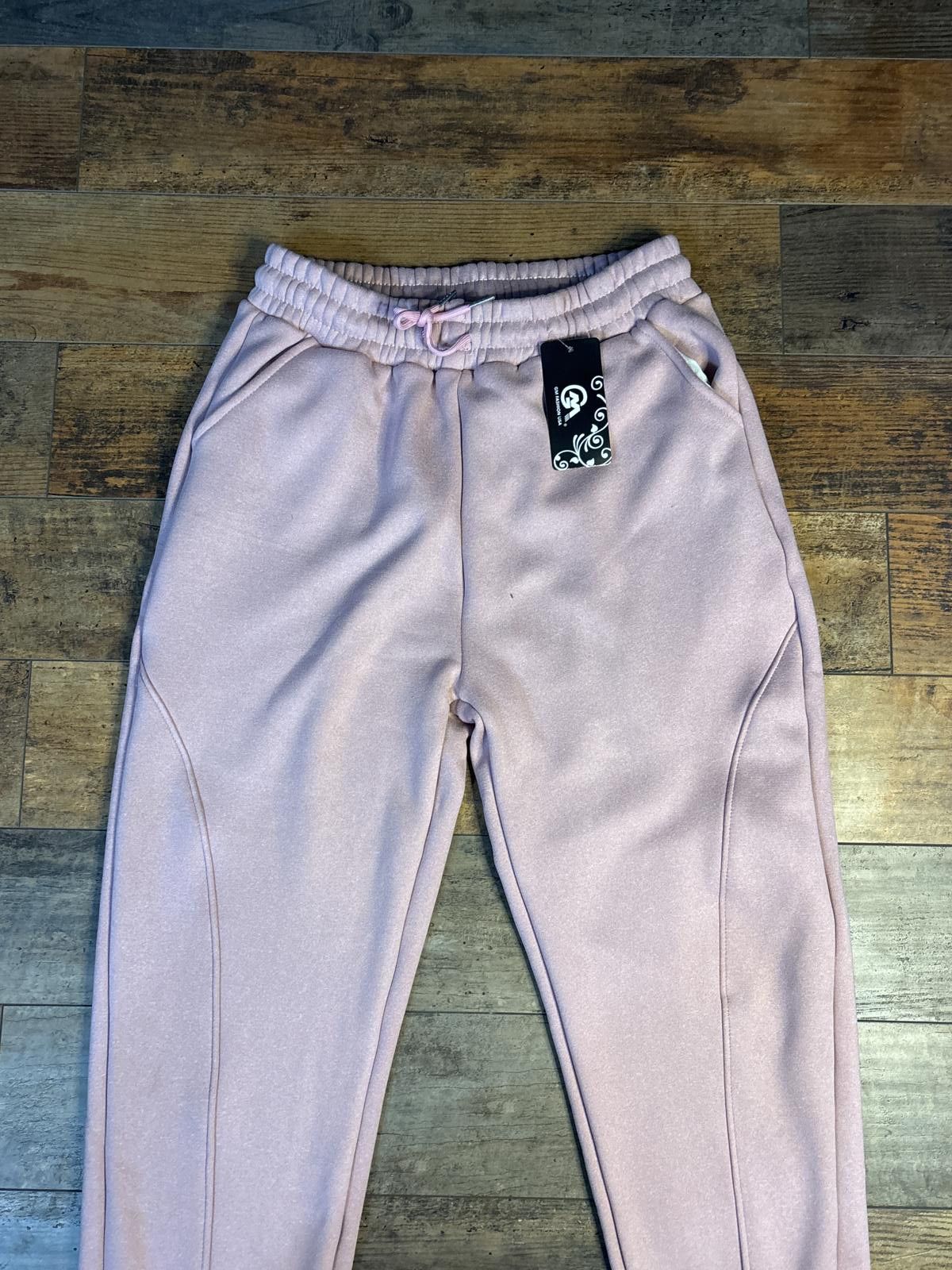 The Unbranded Brand Teen Light Pink Sweatpants with Elastic Waist & Cuffs L/XL Size 36" / US 14 / IT 50 - 3 Thumbnail