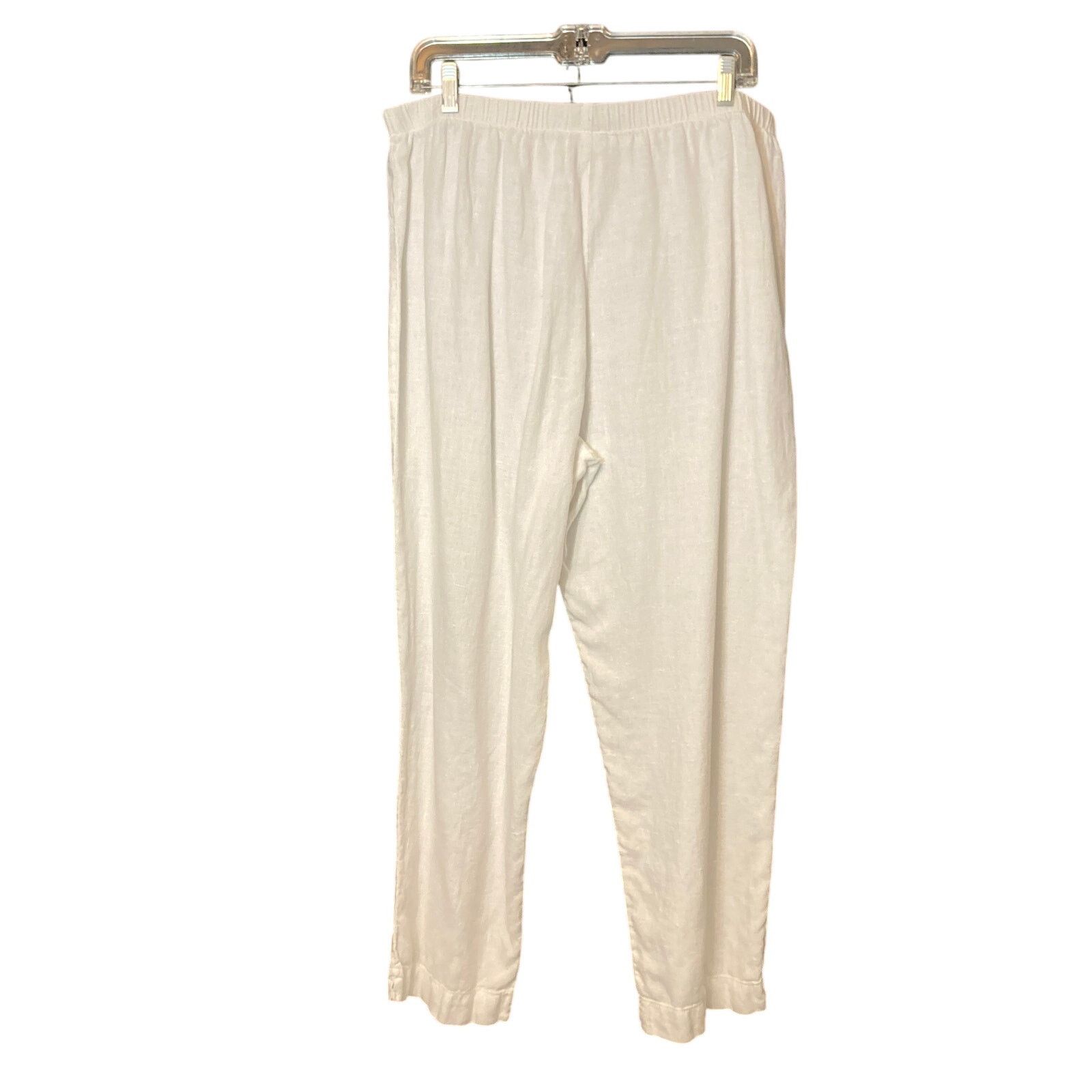 Other Marc Ware Hot Cotton Linen White Pull On Casual Capri Pants Size 38" / US 16 / IT 52 - 2 Thumbnail