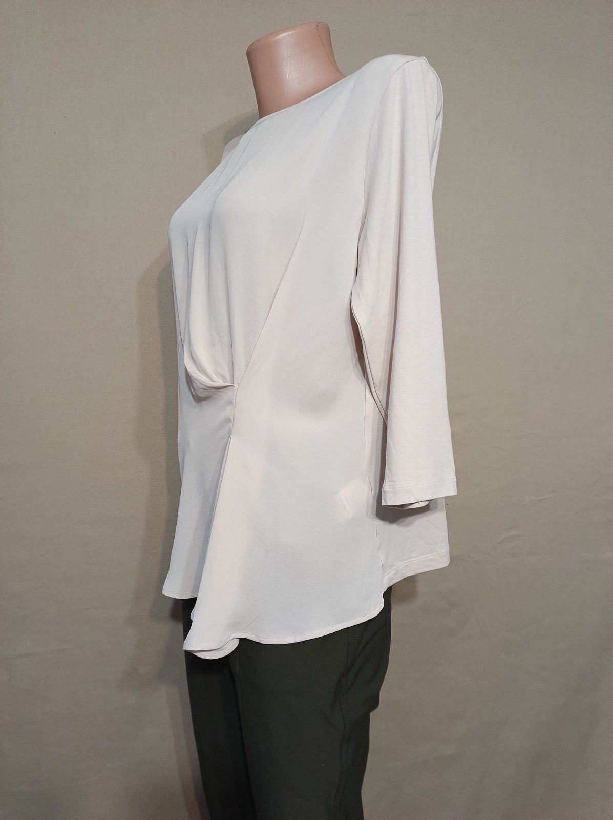 Fabiana Filippi Fabiana Filippi Beige Cotton Silk Blouse Shirt Size S Size S / US 4 / IT 40 - 3 Thumbnail