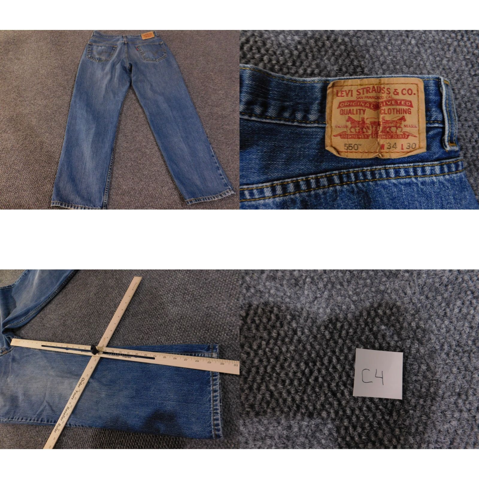 Levi's Levi's Jeans 550 Levi's 550 Jeans Men's 34x30 Blue Medium Wash Relaxed Fit Zip Fly 5-Pocket Denim Regular Inseam 30 Vintage No Size US 34 / EU 50 - 8 Thumbnail