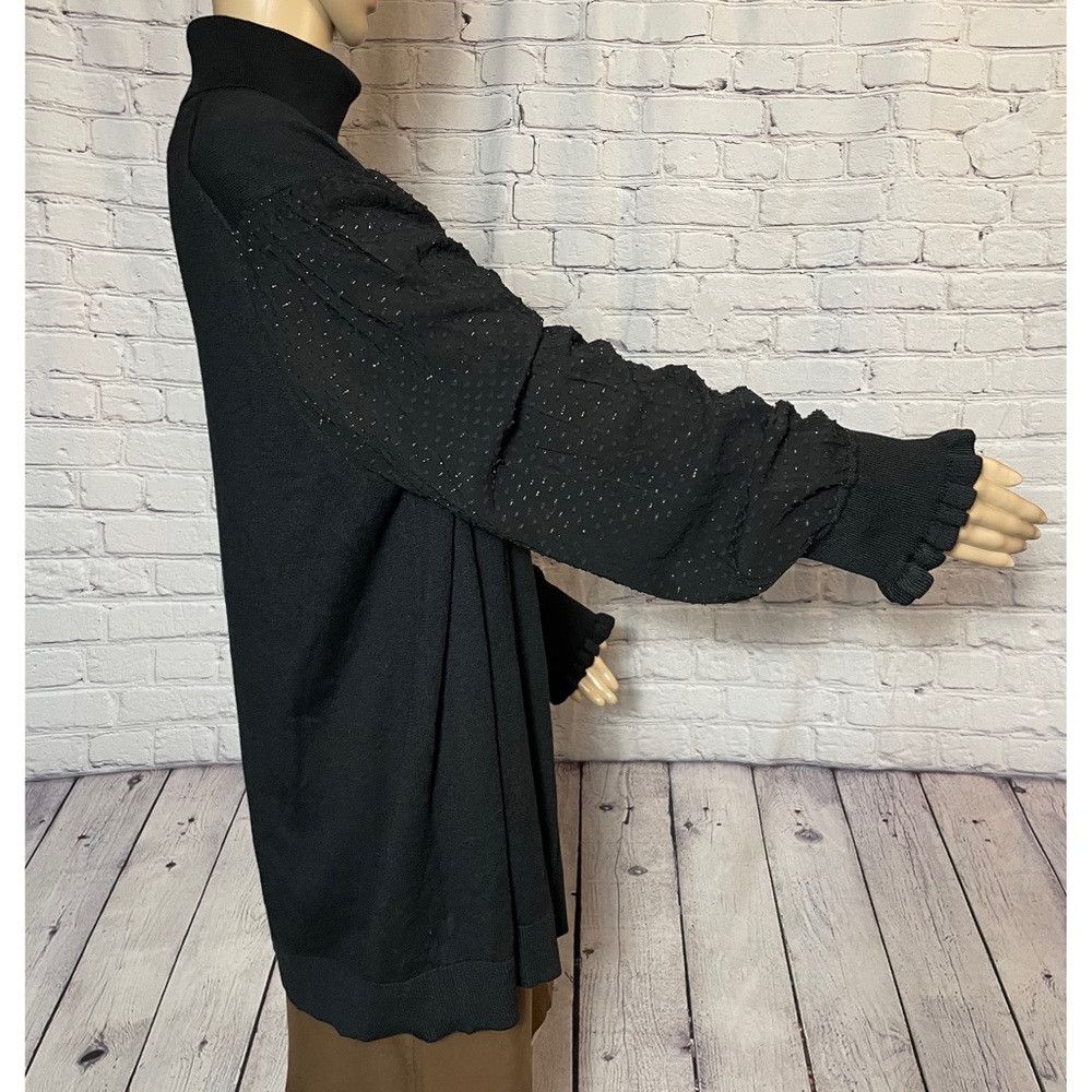 Loft NWT New LOFT Black Turtleneck Knit Wool Blend Chiffon Sleev Size 3XL / US 20-22 - 7 Thumbnail