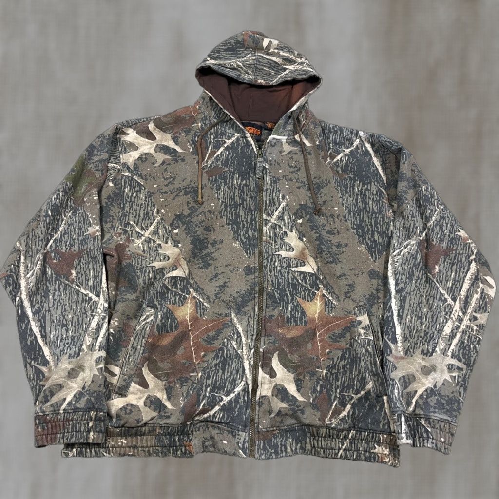 Vintage VINTAGE Canyon Guide Hoodie Men XL Camouflage Full Zip 90s Y2K Woodland Hunting 2000s Brown Logo Size US XL / EU 56 / 4 - 1 Thumbnail