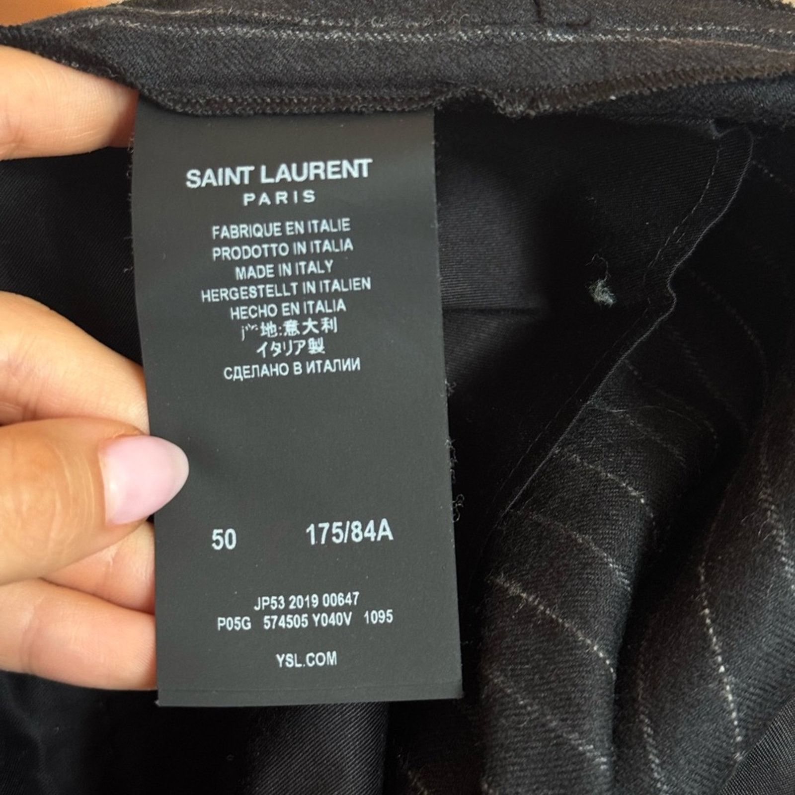 Saint Laurent Paris Saint Laurent Black Pinstripe Men's Pants Size 34" / US 12 / IT 48 - 3 Thumbnail