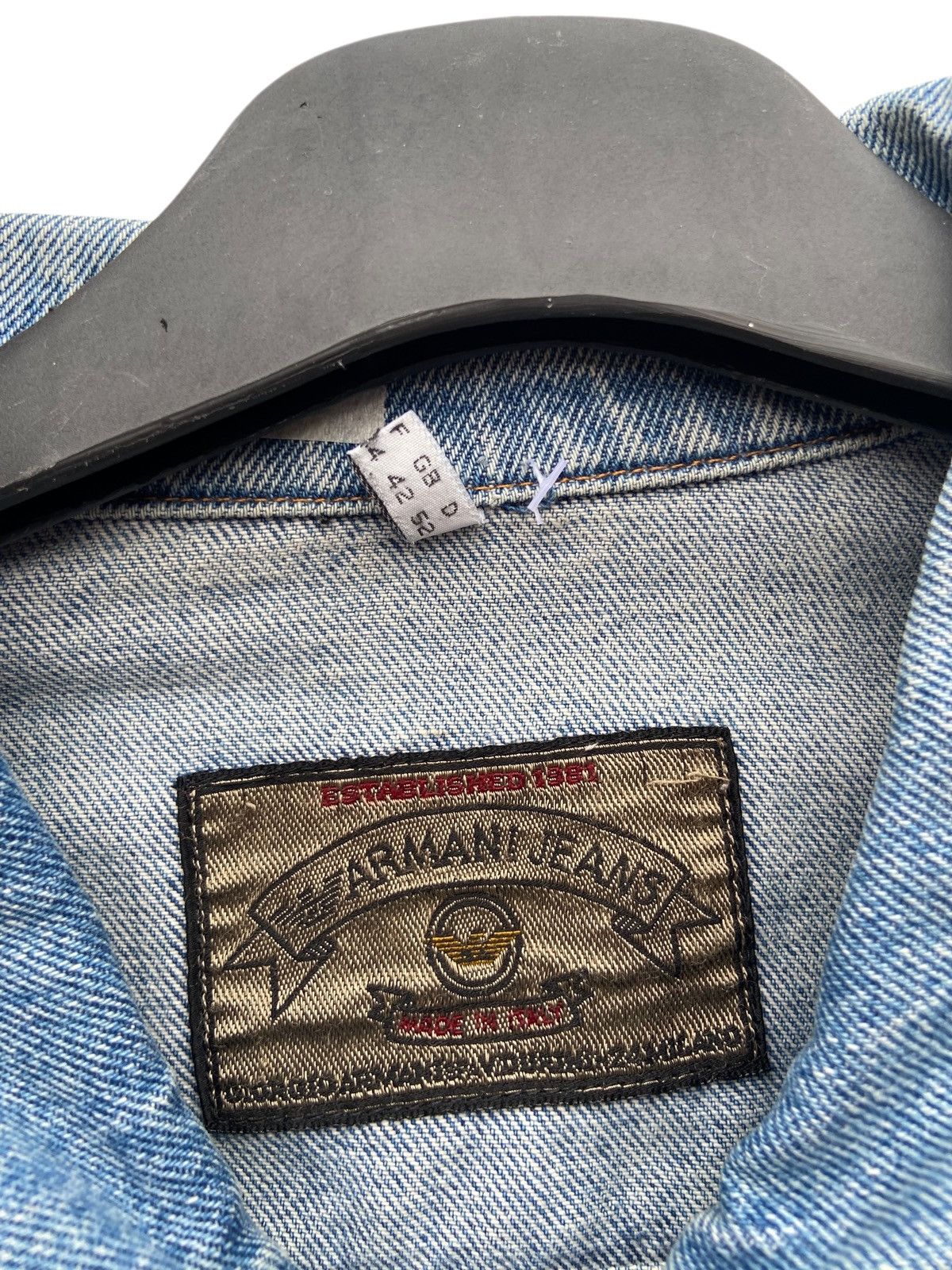 Armani Vintage Armani Jeans Sun Faded Trucker Jacket Size US XL / EU 56 / 4 - 4 Thumbnail