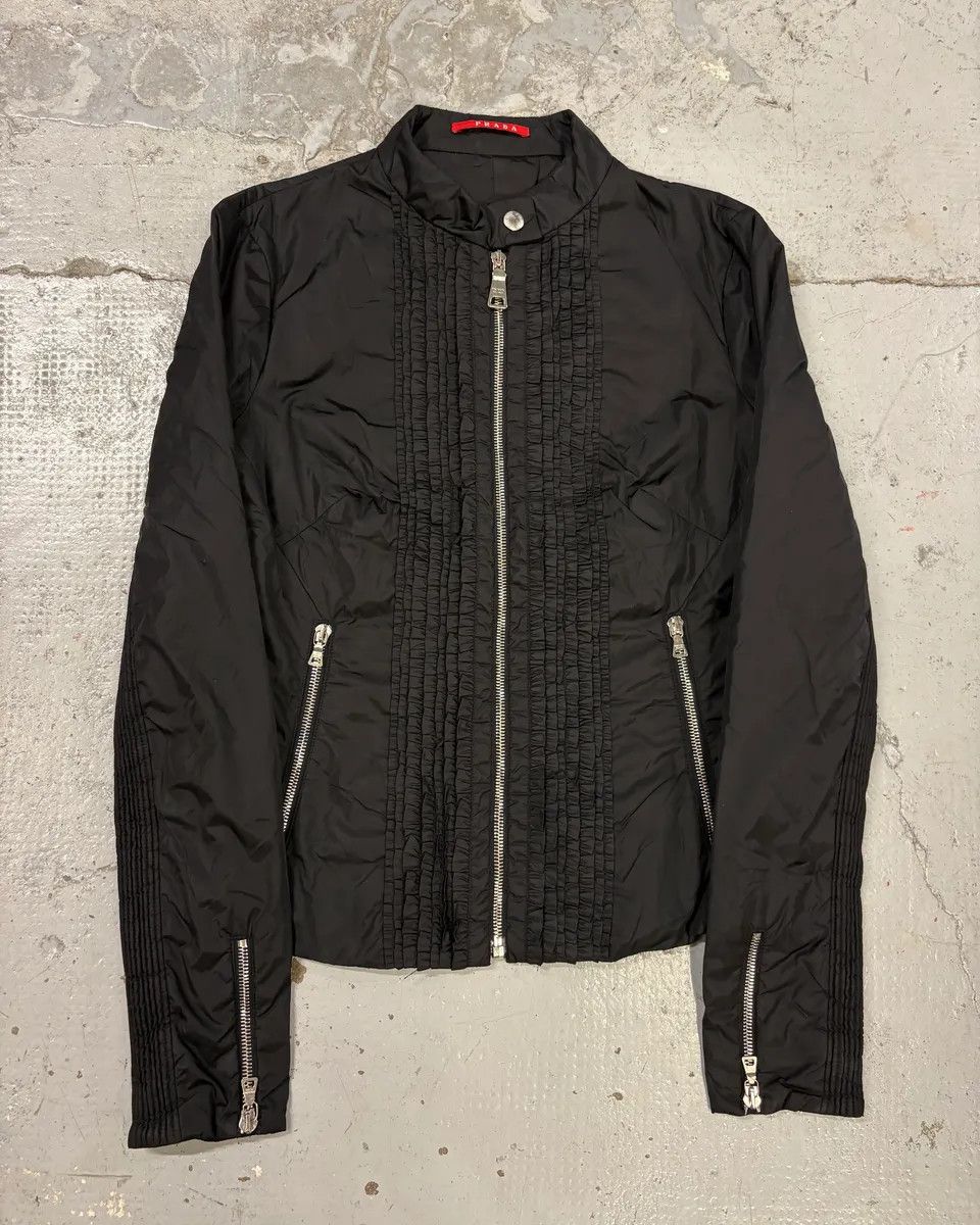 Prada SS2008 Prada Black Wrapped Multi Zips Nylon Jacket Size S / US 4 / IT 40 - 1 Thumbnail