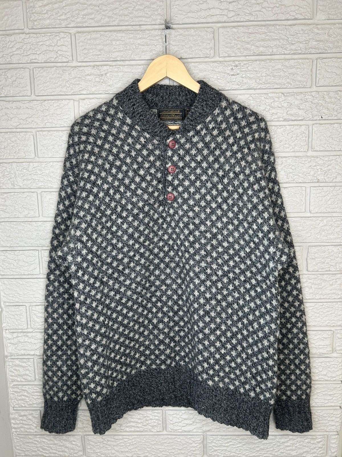 Eddie Bauer Vintage 90s Eddie Bauer Wool Knit Pullover Sweater Size US L / EU 52-54 / 3 - 1 Thumbnail