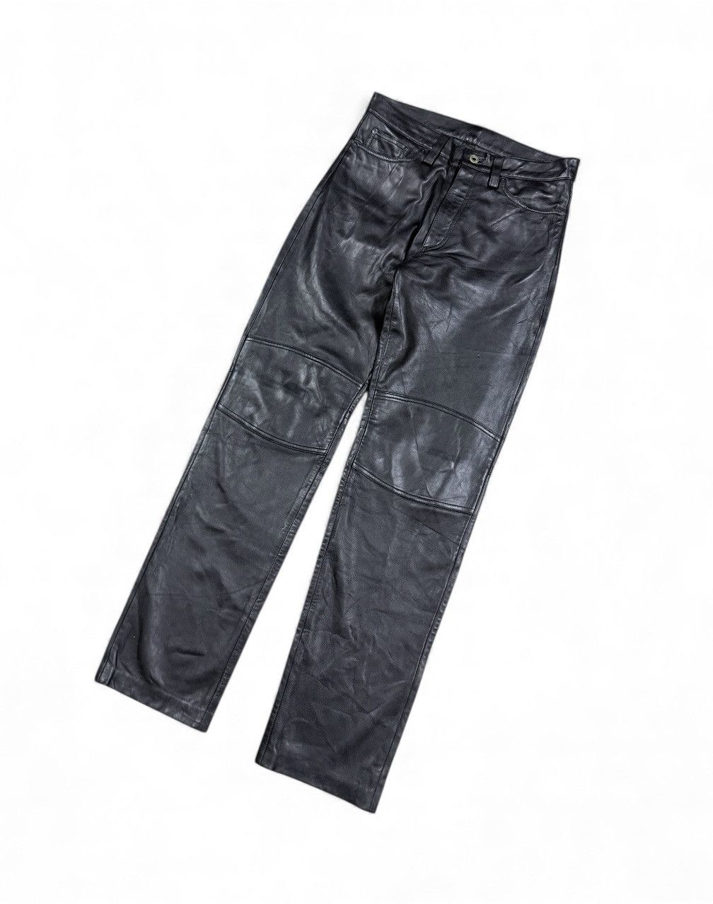 Kadoya Vtg🔥Les Vis A Bois Black Leather Bikers Pants Size US 32 / EU 48 - 11 Thumbnail
