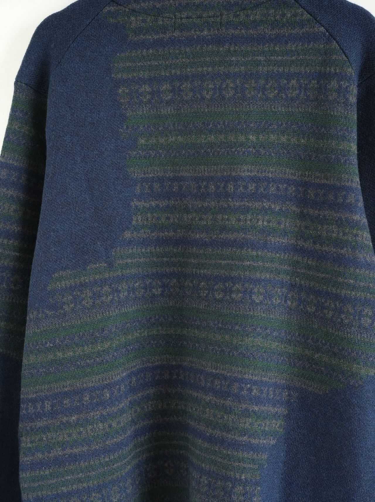 Yohji Yamamoto Yohji Yamamoto 24AW Blue-Green Striped Knit Cardigan Size US L / EU 52-54 / 3 - 6 Thumbnail