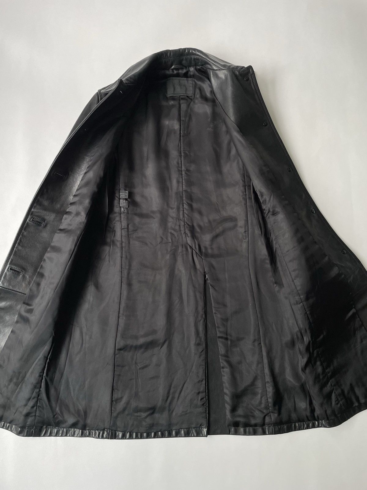 Prada A/W 2000 Black Leather Overcoat Size S / US 4 / IT 40 - 11 Thumbnail