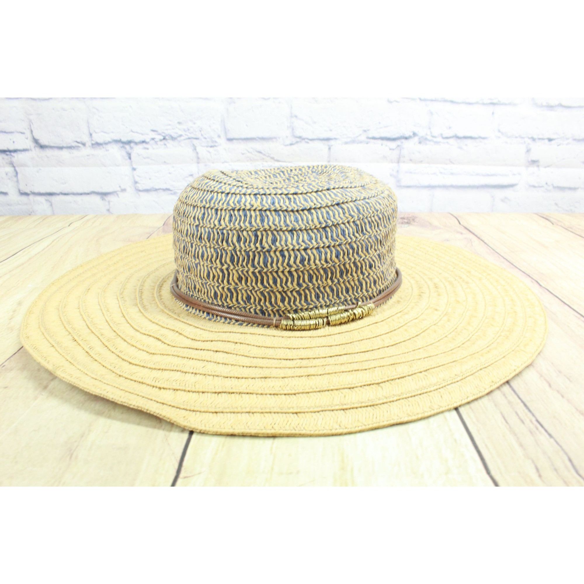 Other August Women's Wide Brim Summer Hat Natural Navy Size ONE SIZE - 2 Thumbnail