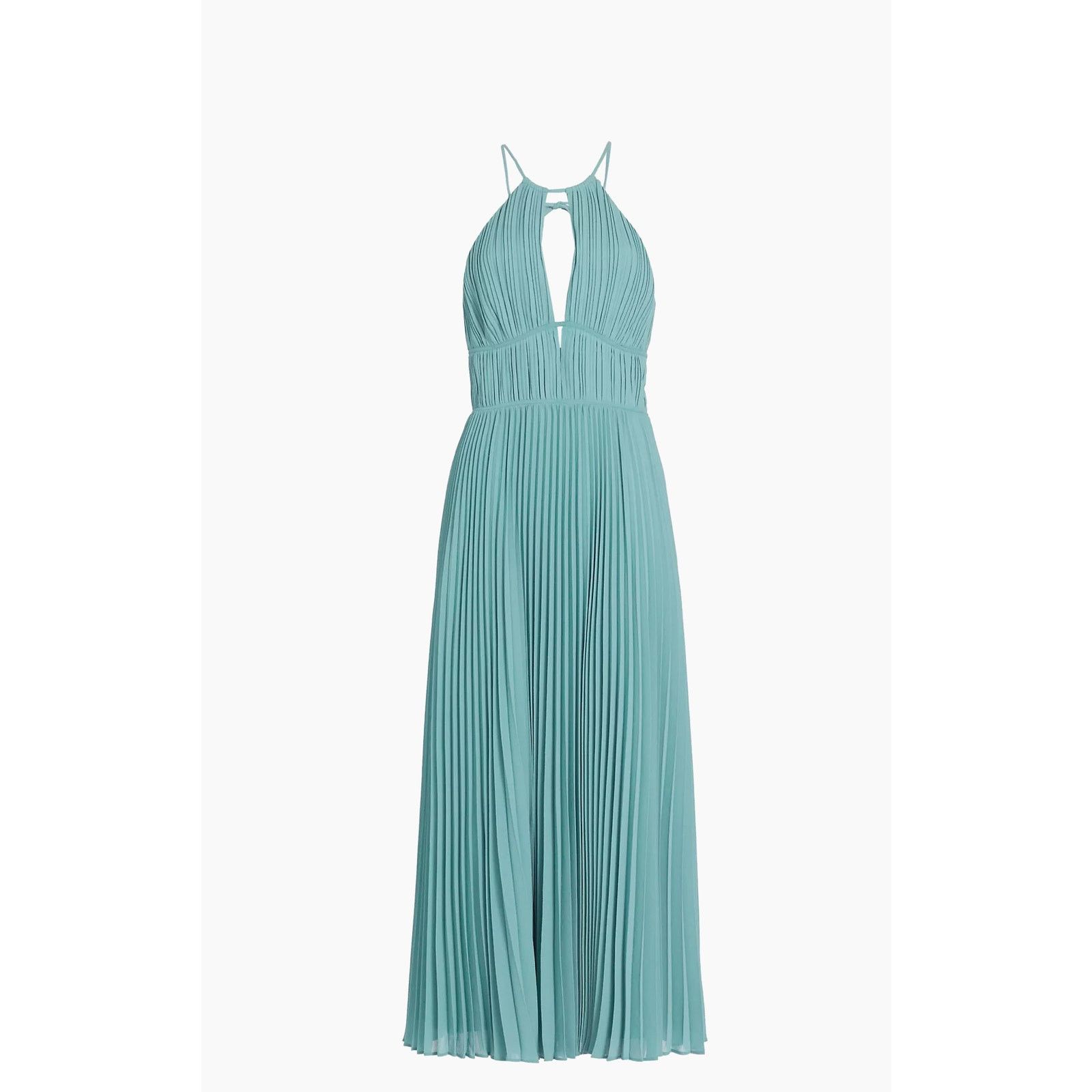 Jonathan Simkhai Jonathan Simkhai Carli Plissé Pleated Halter Maxi Dress Blue Size S / US 4 / IT 40 - 1 Thumbnail
