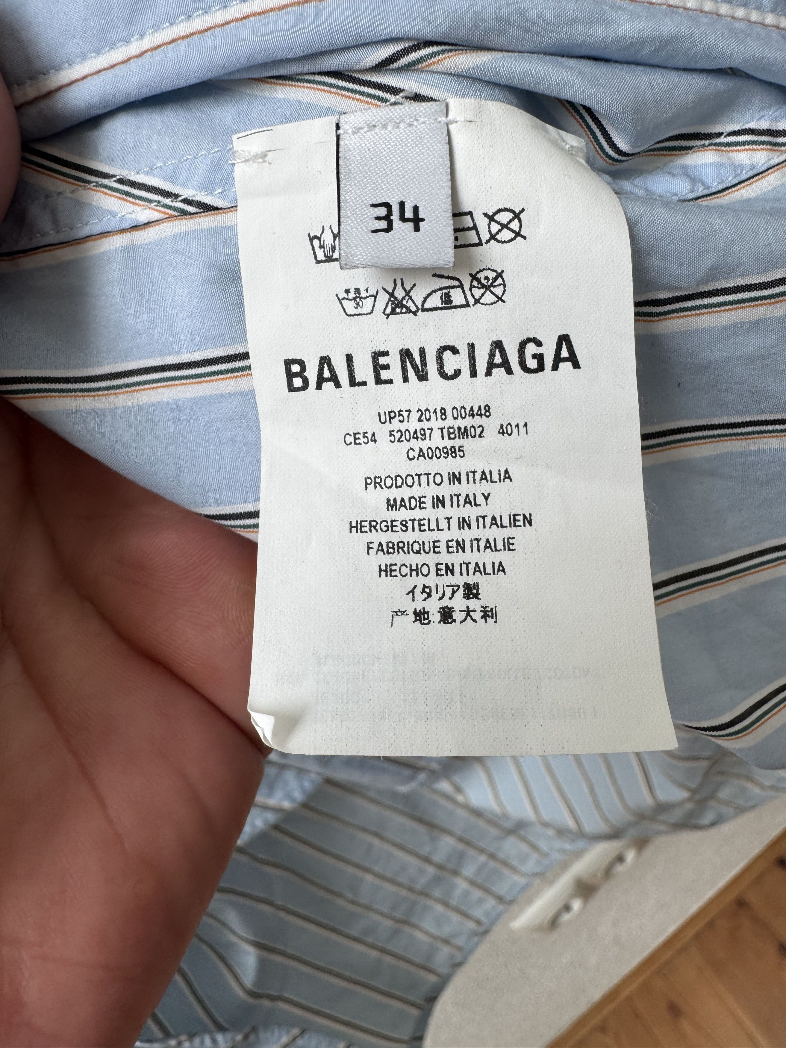 Balenciaga Balenciaga Striped Swing Button Down Shirt Size US M / EU 48-50 / 2 - 5 Thumbnail