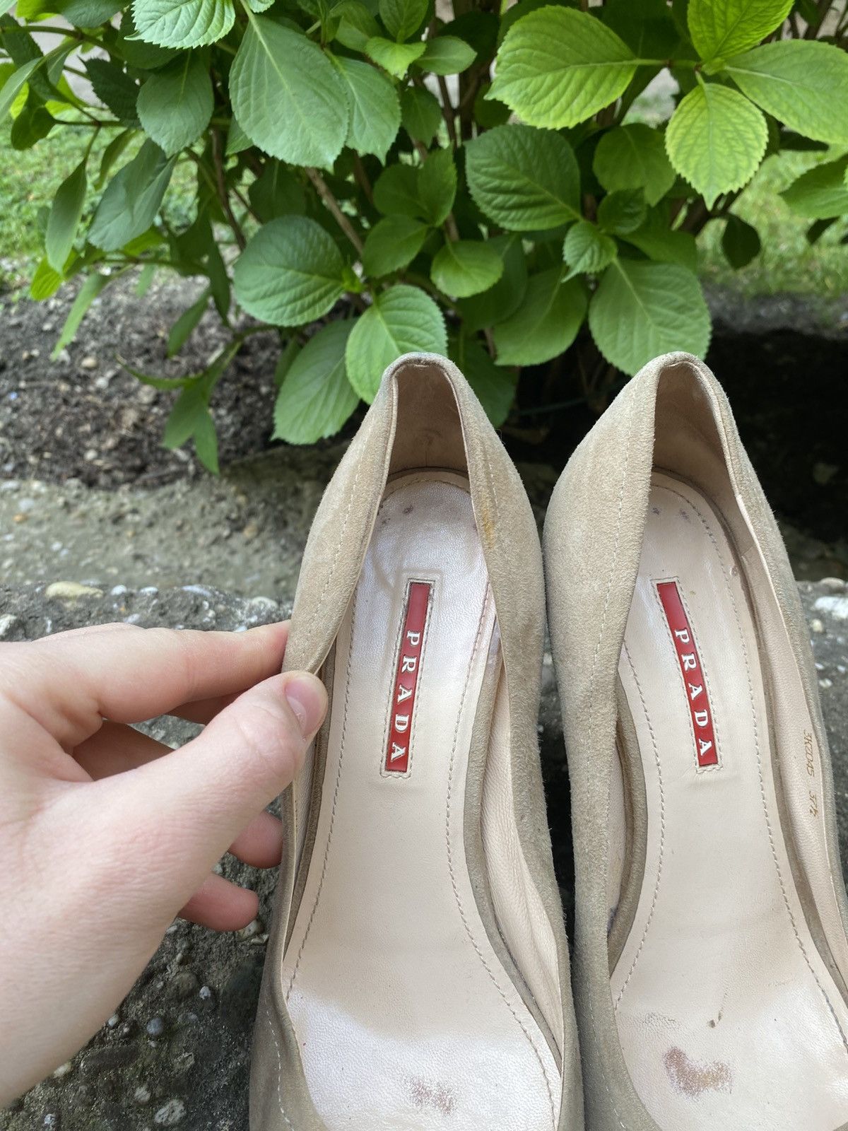Prada Vintage Prada beige Suede Espadrille Wedge Sandals Size US 7.5 / IT 37.5 - 4 Thumbnail