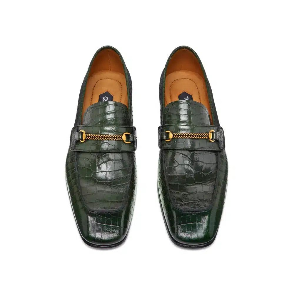 Tom Ford o1loc1c0625 J1469 Size: 7 TF / Bailey Chain Loafers in Green Size US 7 / EU 40 - 2 Thumbnail
