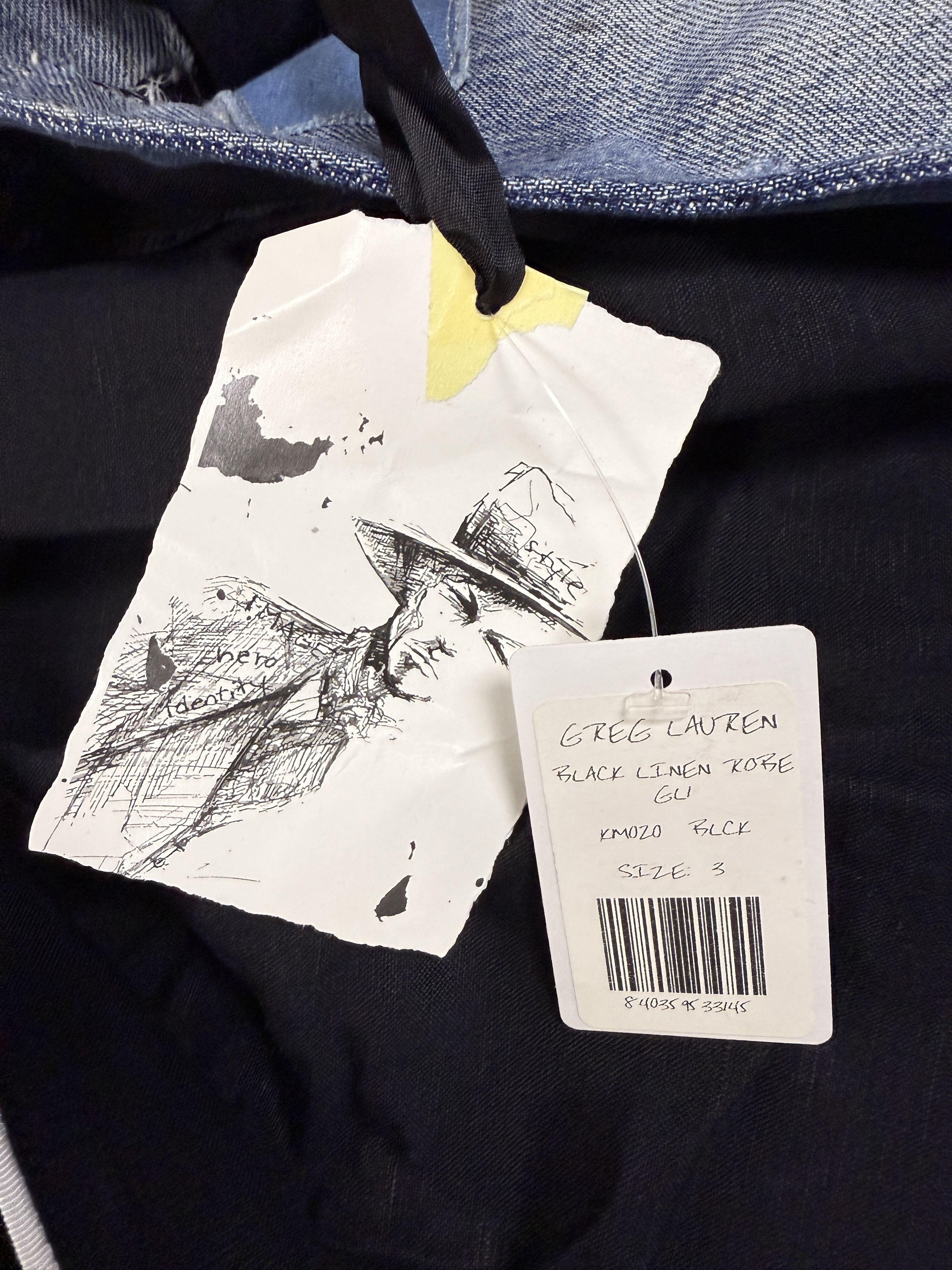 Greg Lauren $1995 Greg Lauren Black Linen Robe GL1 Size US L / EU 52-54 / 3 - 12 Thumbnail