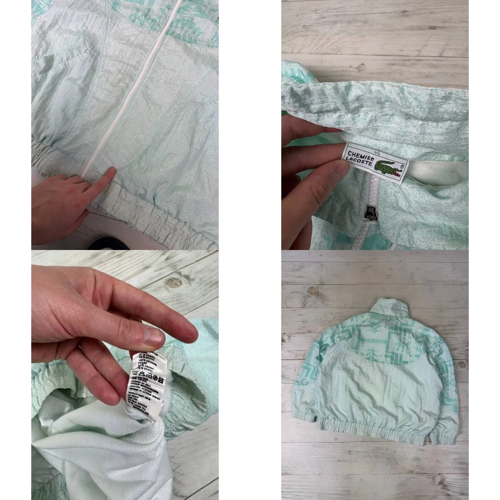 Lacoste VINTAGE Lacoste Nylon 90s Track Suit Jacket And Pants Mens Size S Green Track Suit Size 36R - 8 Thumbnail
