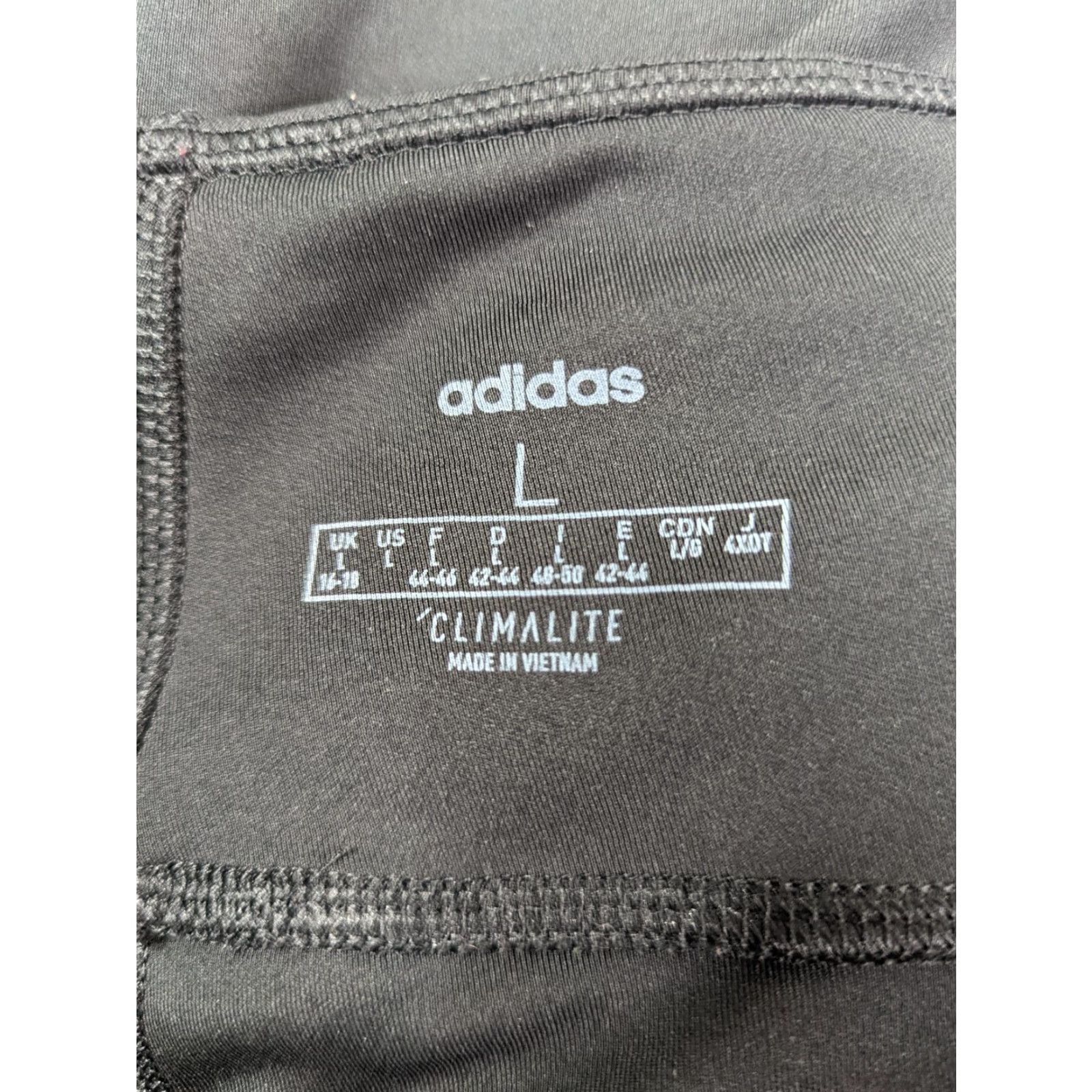 Adidas Adidas Climalite Pants Womens L Black Three Stripe Leggings Yoga Pants A2W Size 36" / US 14 / IT 50 - 3 Thumbnail