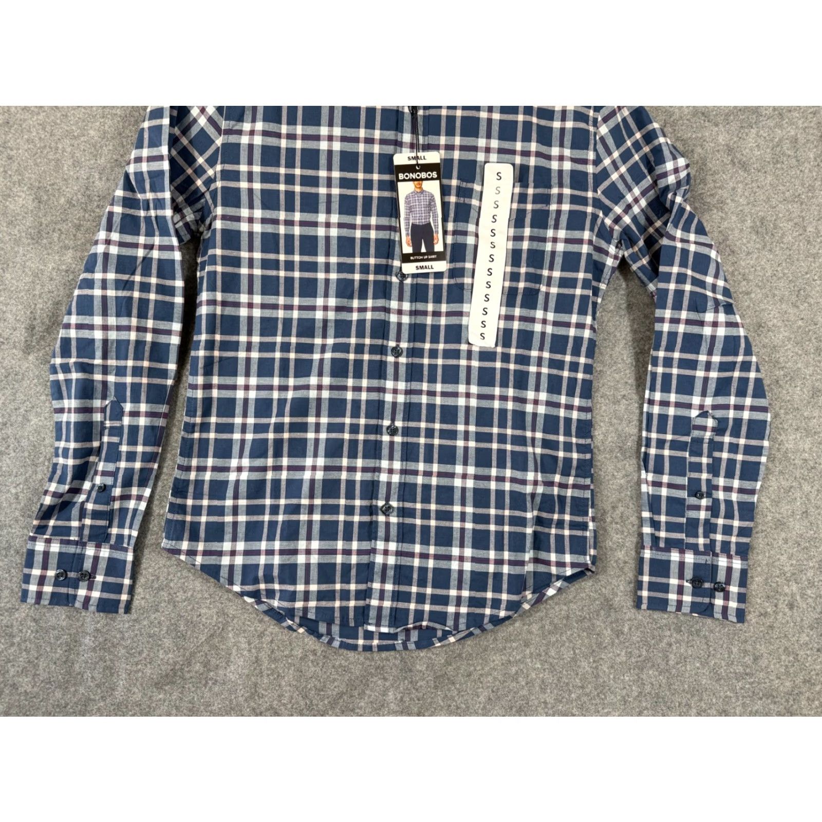 Bonobos Bonobos Button-Up Shirt Mens Small Blue White Plaid Stretch Long Sleeve NWT Size US S / EU 44-46 / 1 - 4 Thumbnail
