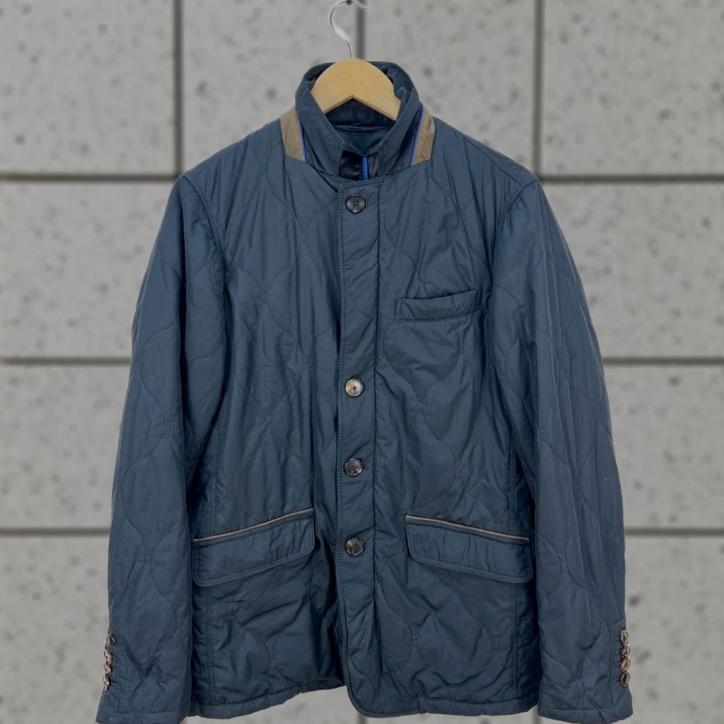 Massimo Dutti Massimo Dutti Jacket Quilted Lightweight Navy Blue S Mens Fall Spring San-Front Zip Button Front Regular Size US S / EU 44-46 / 1 - 1 Thumbnail
