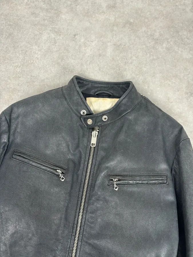 Polo Ralph Lauren 2010s Ralph Lauren Black Buffalo Leather American Flag Biker Jacket Size US L / EU 52-54 / 3 - 5 Thumbnail