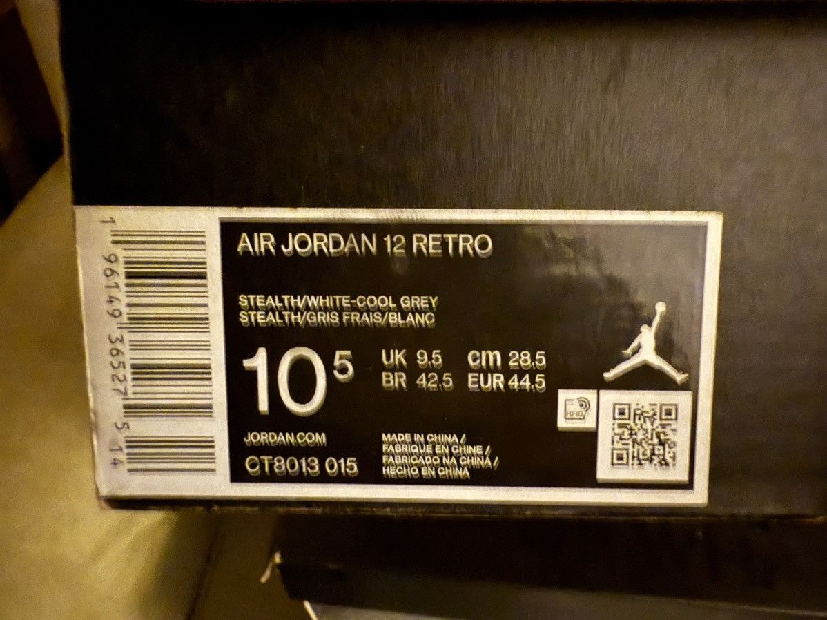 Jordan Brand Air Jordan 12 Stealth Retro cool grey OG Box size 10.5 EXC! Size US 10.5 / EU 43-44 - 2 Thumbnail