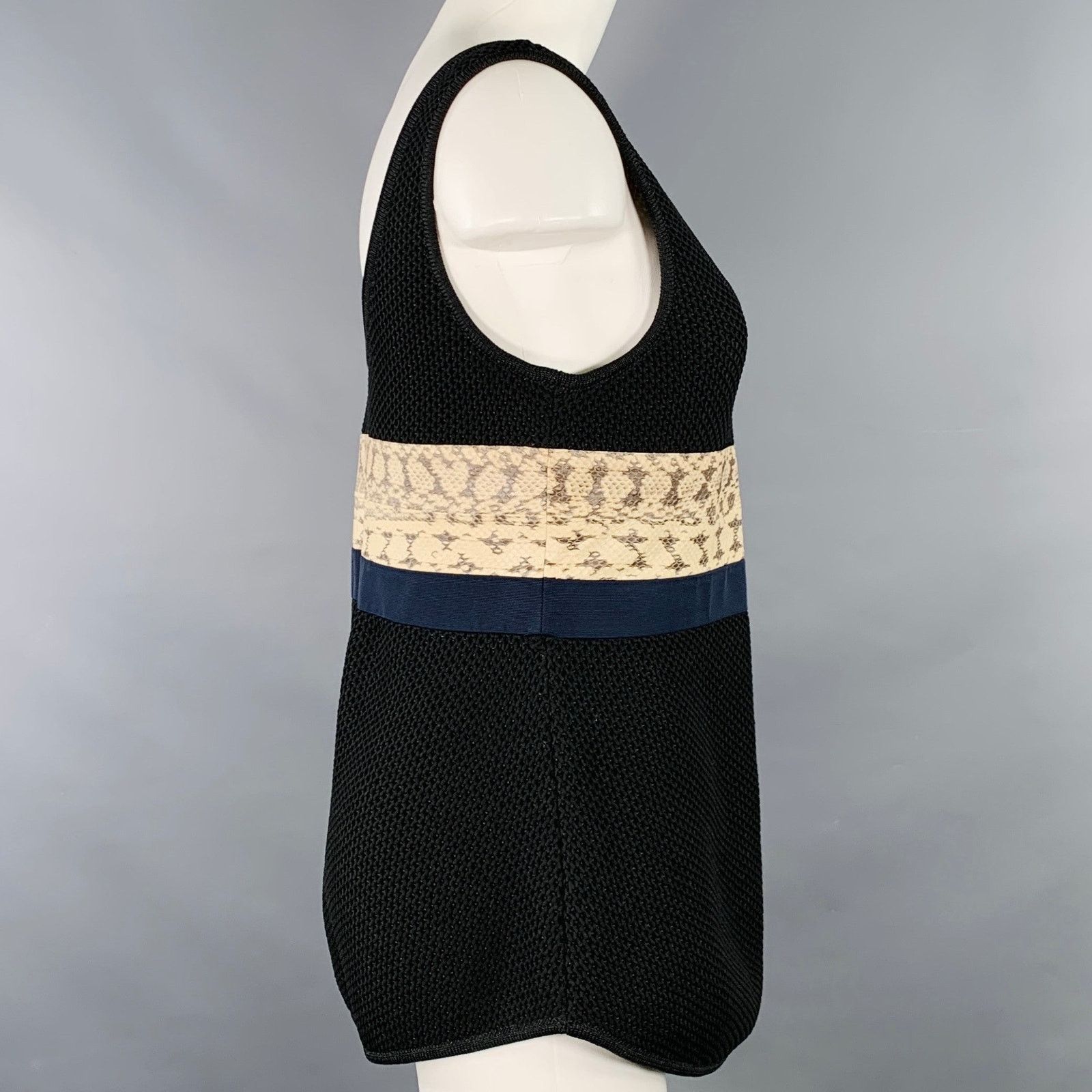 Proenza Schouler M Black Beige Polyester Blend Mixed Fabrics Casual Top Size M / US 6-8 / IT 42-44 - 3 Thumbnail