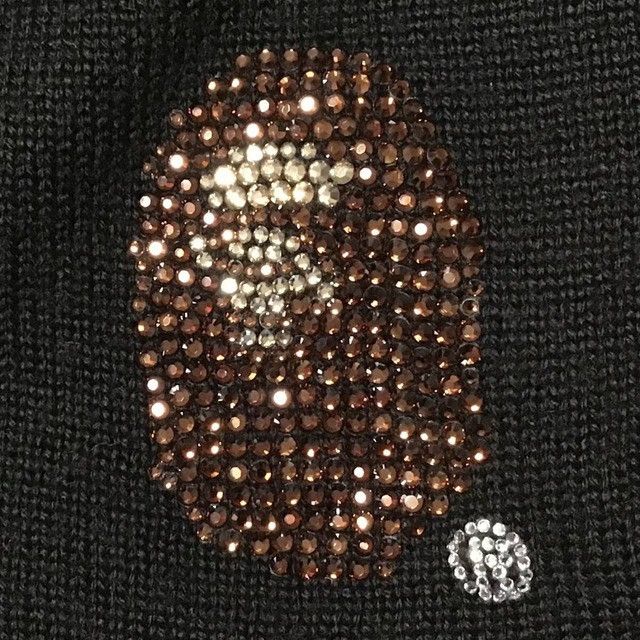 Bape × Nigo × Swarovski BAPE Swarovski APE HEAD logo beanie knit cap APE NIGO Size ONE SIZE - 2 Thumbnail