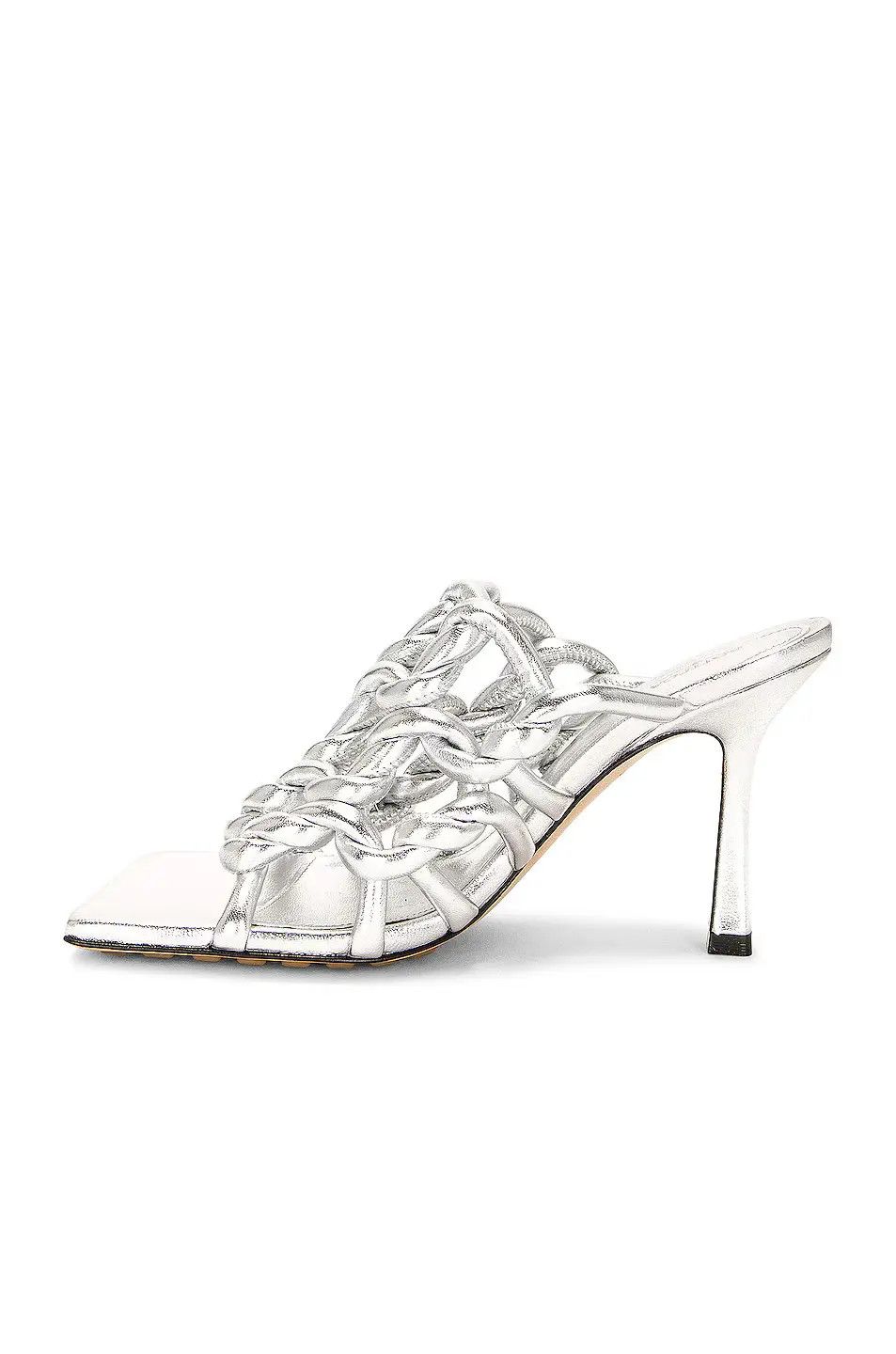 Bottega Veneta o1n1vont0924 Stretch Twist Sandal Mules in Silver Size US 12 / IT 42 - 5 Thumbnail