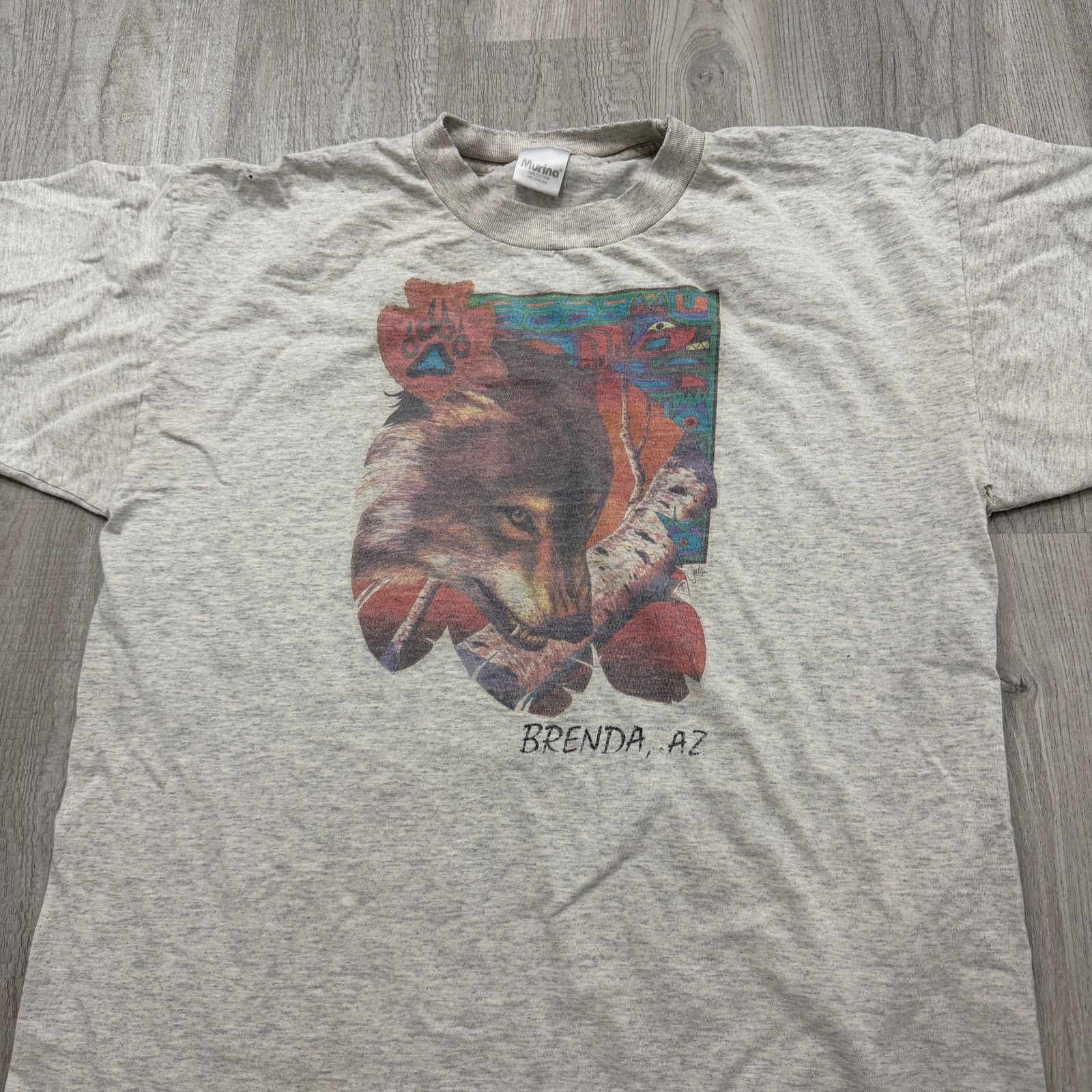 Vintage Vintage Brenda Arizona Wolf Shirt Size Extra Large Gray 90s Size US XL / EU 56 / 4 - 2 Thumbnail
