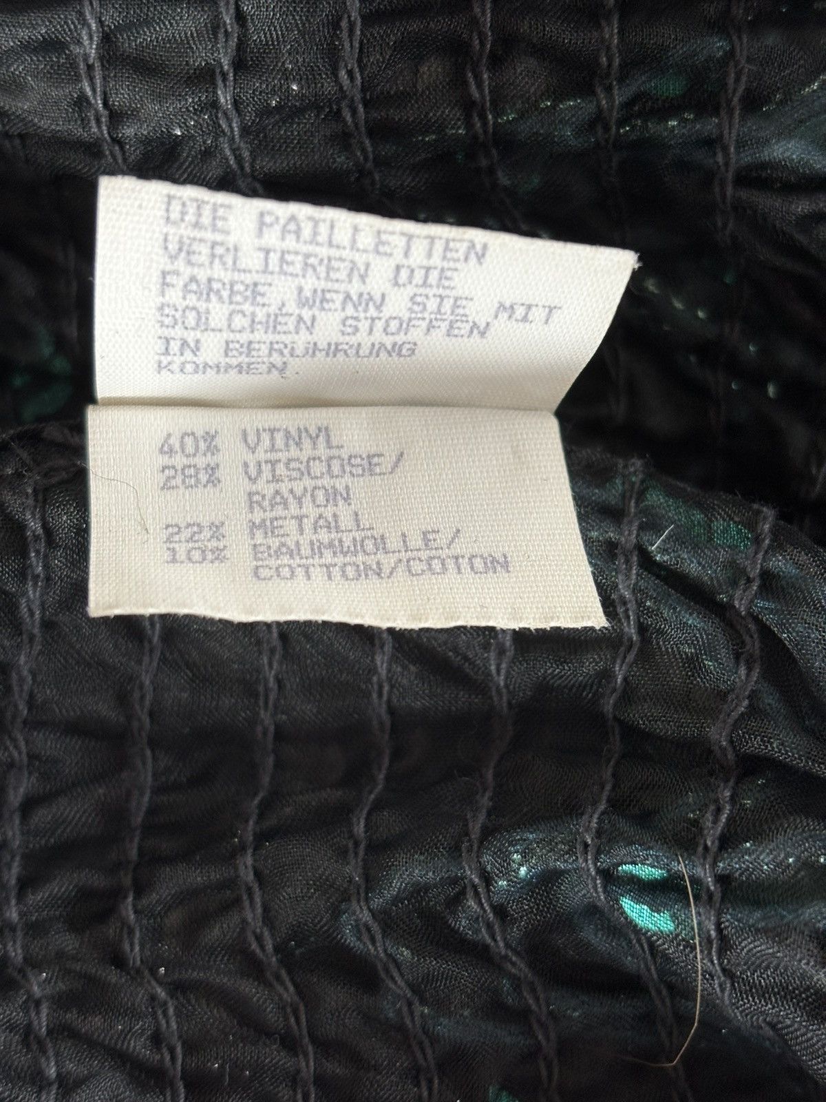 Givenchy Vintage Givenchy Sequin Top 80s Black Green Statement Blouse Size M / US 6-8 / IT 42-44 - 7 Thumbnail