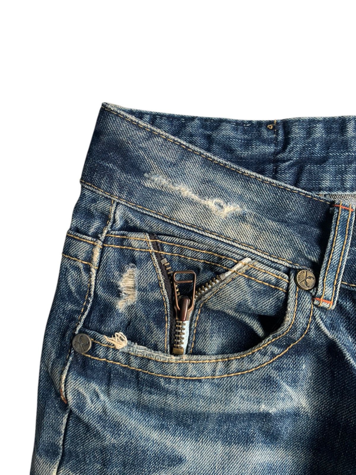 Kapital JAPANESE LOLITA PUNK STYLE FADED & RUSTY DISTRESSED DENIM☠️ Size US 33 - 14 Thumbnail