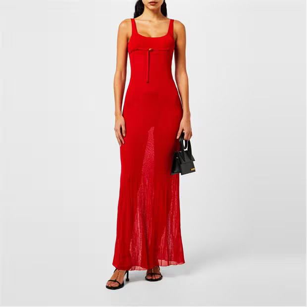 Jacquemus o1g2r1mq1024 Maxi Dress in Red Size M / US 6-8 / IT 42-44 - 3 Thumbnail