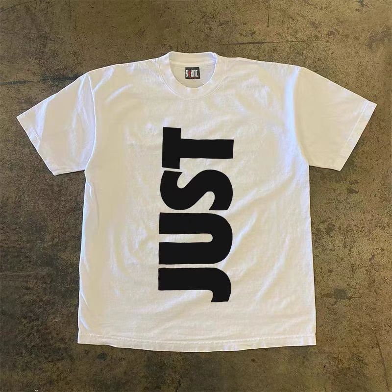 Vintage White Loose Letter Printed Short Sleeve T-Shirt Size US L / EU 52-54 / 3 - 1 Thumbnail