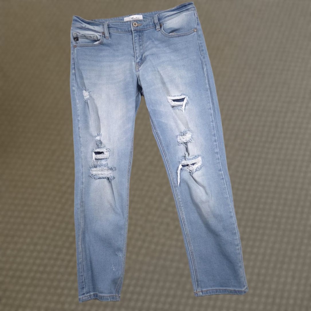 Vintage VINTAGE KanCan Jeans Womens Juniors 9/28 Light Wash Distressed Skinny Stretch Denim Size 30" / US 8 / IT 44 - 1 Thumbnail