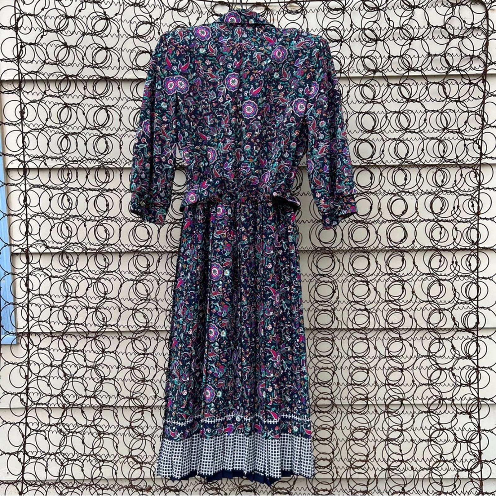 Paisley Jewel Tone Midi Length Shirtdress by Breli Originals main image 1