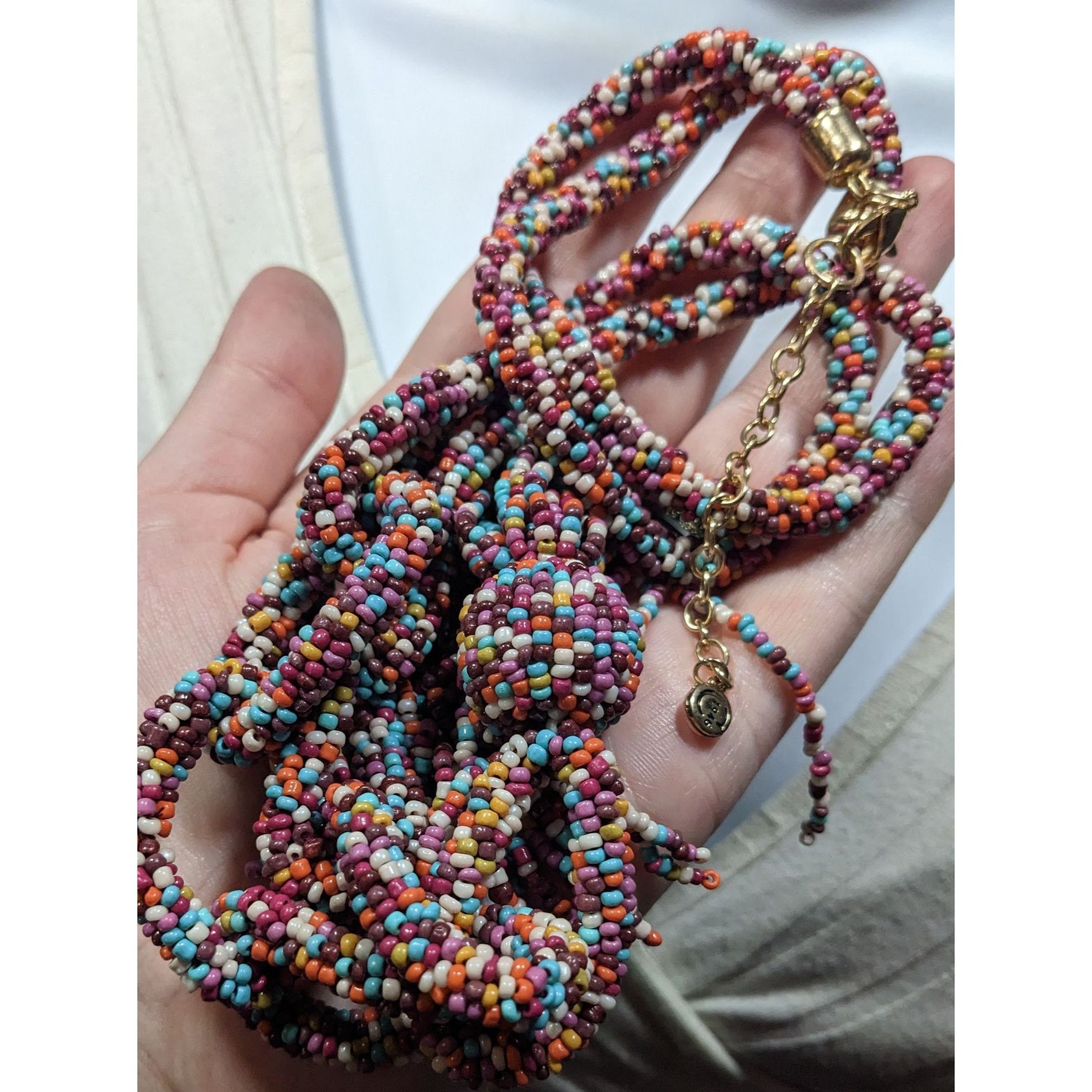 Other C Est 1946 Rainbow Glass Beaded Link Tassel Necklace Size ONE SIZE - 4 Thumbnail