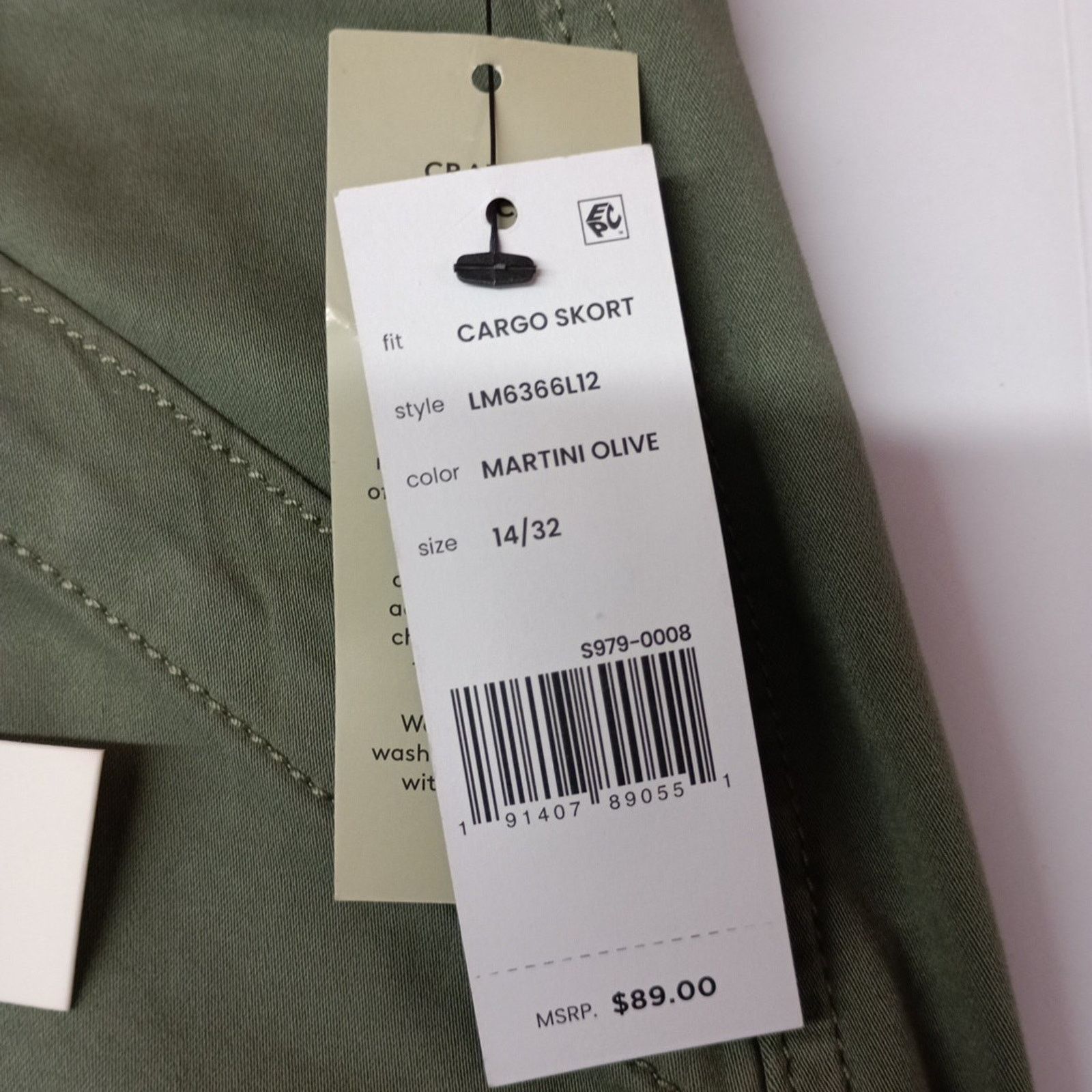 Other Liverpool Women Skort Size 14/32 Martini Olive Cargo Stretch Size 36" / US 14 / IT 50 - 2 Thumbnail