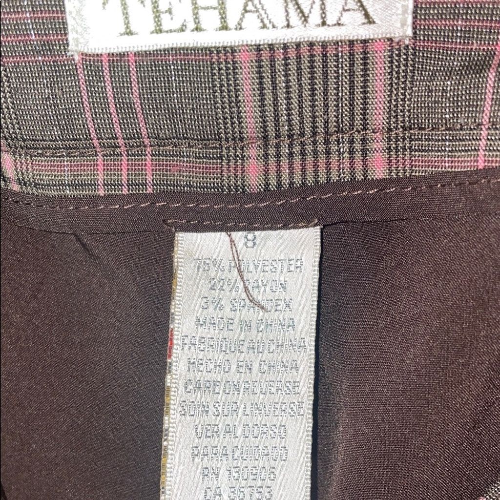 Thamanyah TEHAMA Checkered Mini Skort - Brown and Pink Size 30" / US 8 / IT 44 - 2 Thumbnail