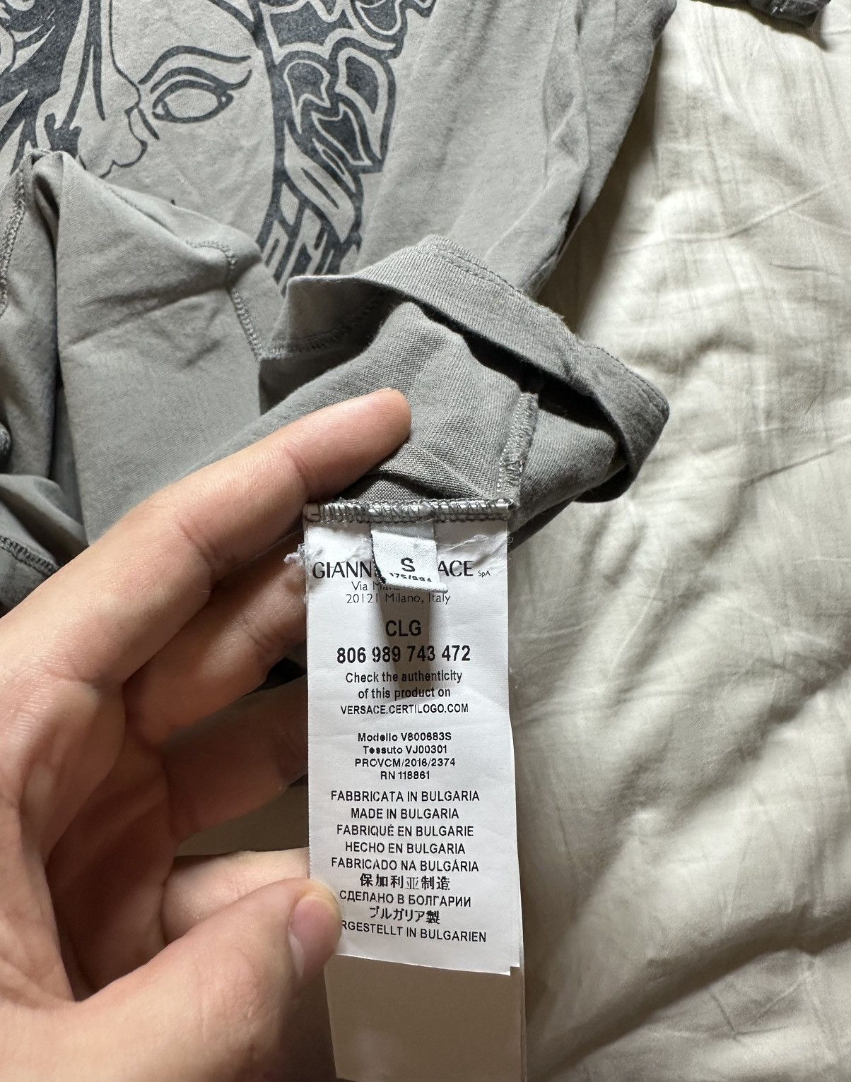 Versace Versace Collection Gray Medusa Graphic Tee Shirt (Small) Size US S / EU 44-46 / 1 - 6 Thumbnail