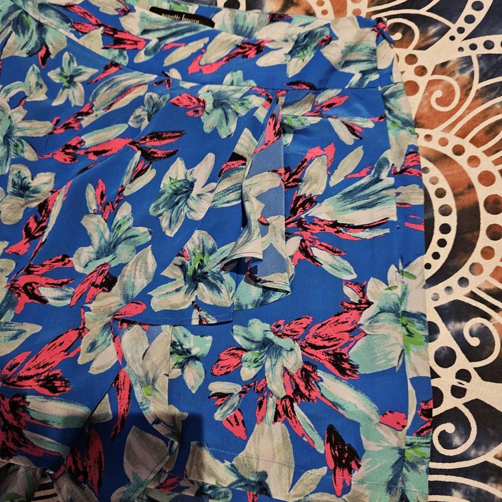 Designer Nanette Lepore Women's Pink and Blue Skirt Size 27" / US 4 / IT 40 - 4 Thumbnail