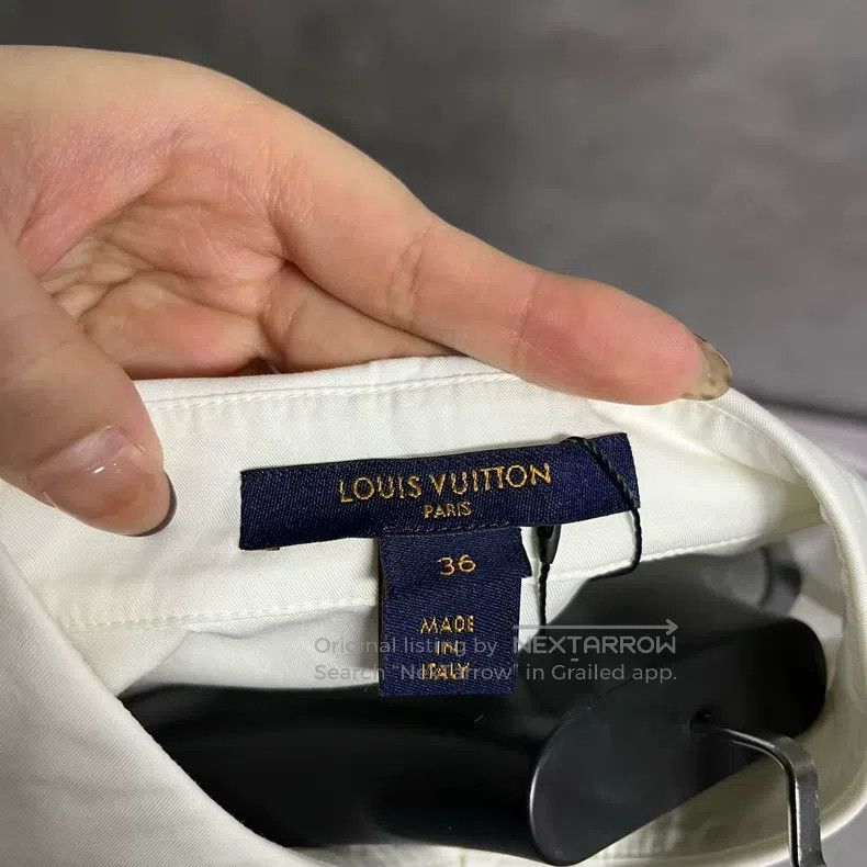 Louis Vuitton Louis Vuitton White Solid Lapel Long Sleeve Shirt Size XS / US 0-2 / IT 36-38 - 2 Thumbnail