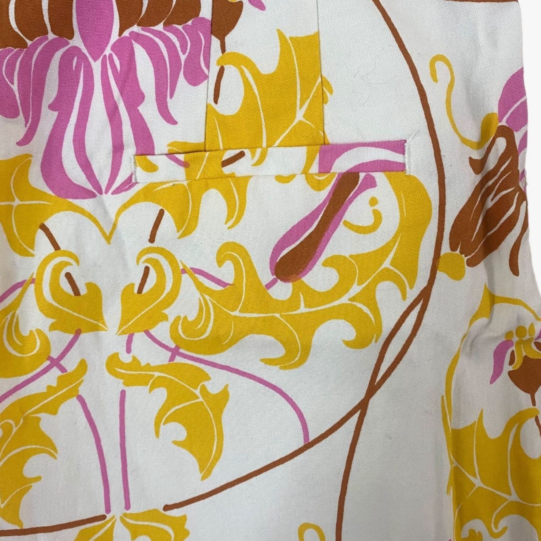 Zara Zara High Waisted Shorts Women's Size Medium White Yellow Pink Floral Print Size 32" / US 10 / IT 46 - 7 Thumbnail
