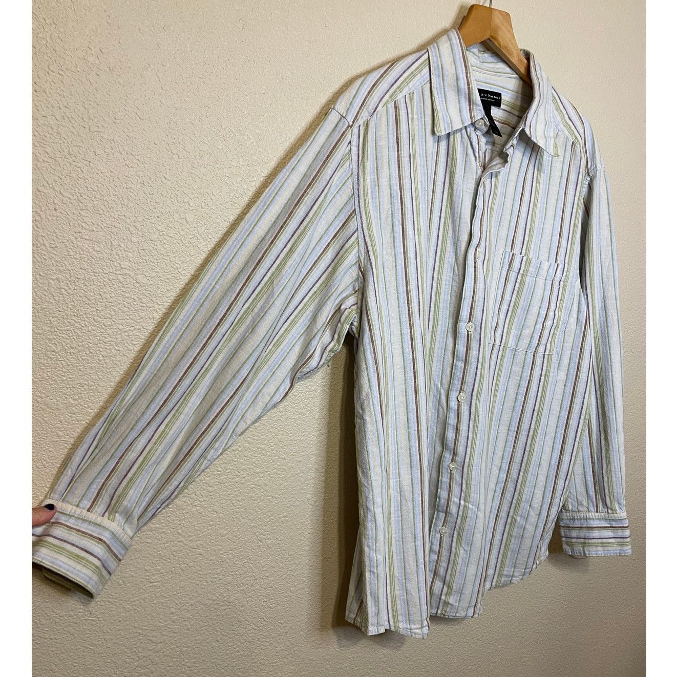 Other Crazy Horse Linen Blend Stripe Casual Long Sleeve Button Up Size US L / EU 52-54 / 3 - 3 Thumbnail