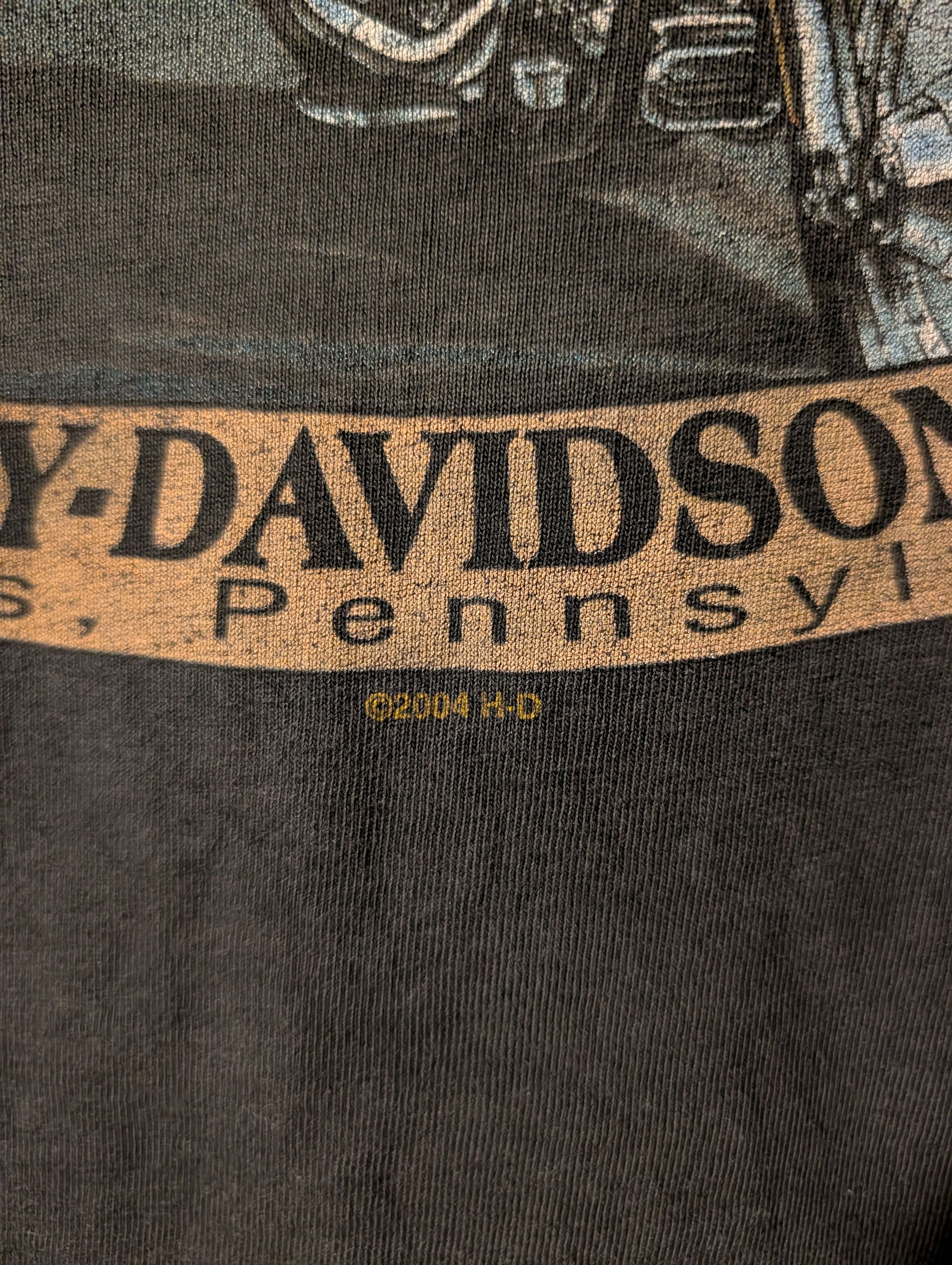 Harley Davidson Vintage 2008 Harley Davidson Motorcycle Skull Large T-Shirt Size US L / EU 52-54 / 3 - 13 Thumbnail