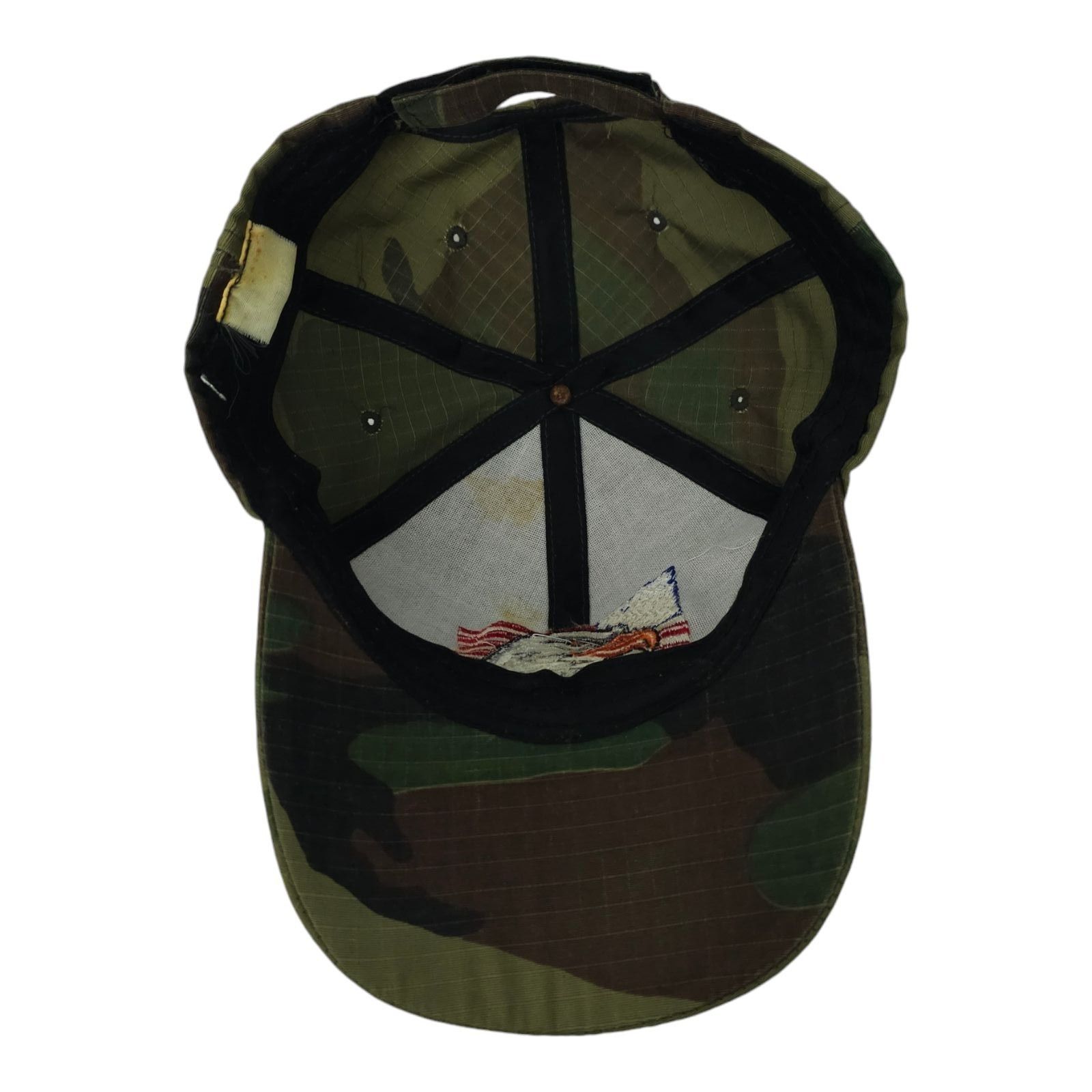 Other Bald Eagle USA Flag Camo Strapback Cap Embroidered Hat Size ONE SIZE - 5 Thumbnail