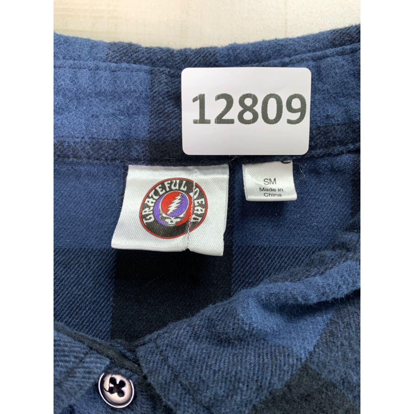 Vintage Grateful Dead Shirt Womens Small Blue Check Plaid Flannel Button-Up Casual Sleeve Long Sleeve Collared Cotton Blend 80s 90s Rock Classic Graphic Print Size S / US 4 / IT 40 - 5 Thumbnail