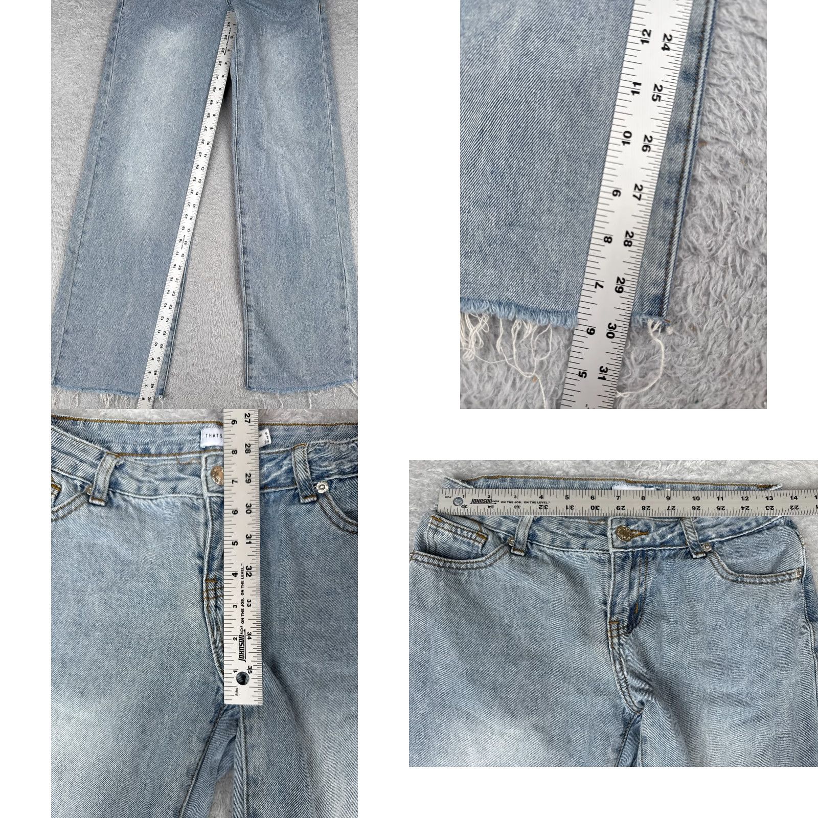 Vintage ThatsSoFetch Jeans Denim Wide-Leg 26x30 Light Wash Blue 5-Pocket Low Rise Retro Womens Size 26" / US 2 / IT 38 - 8 Thumbnail