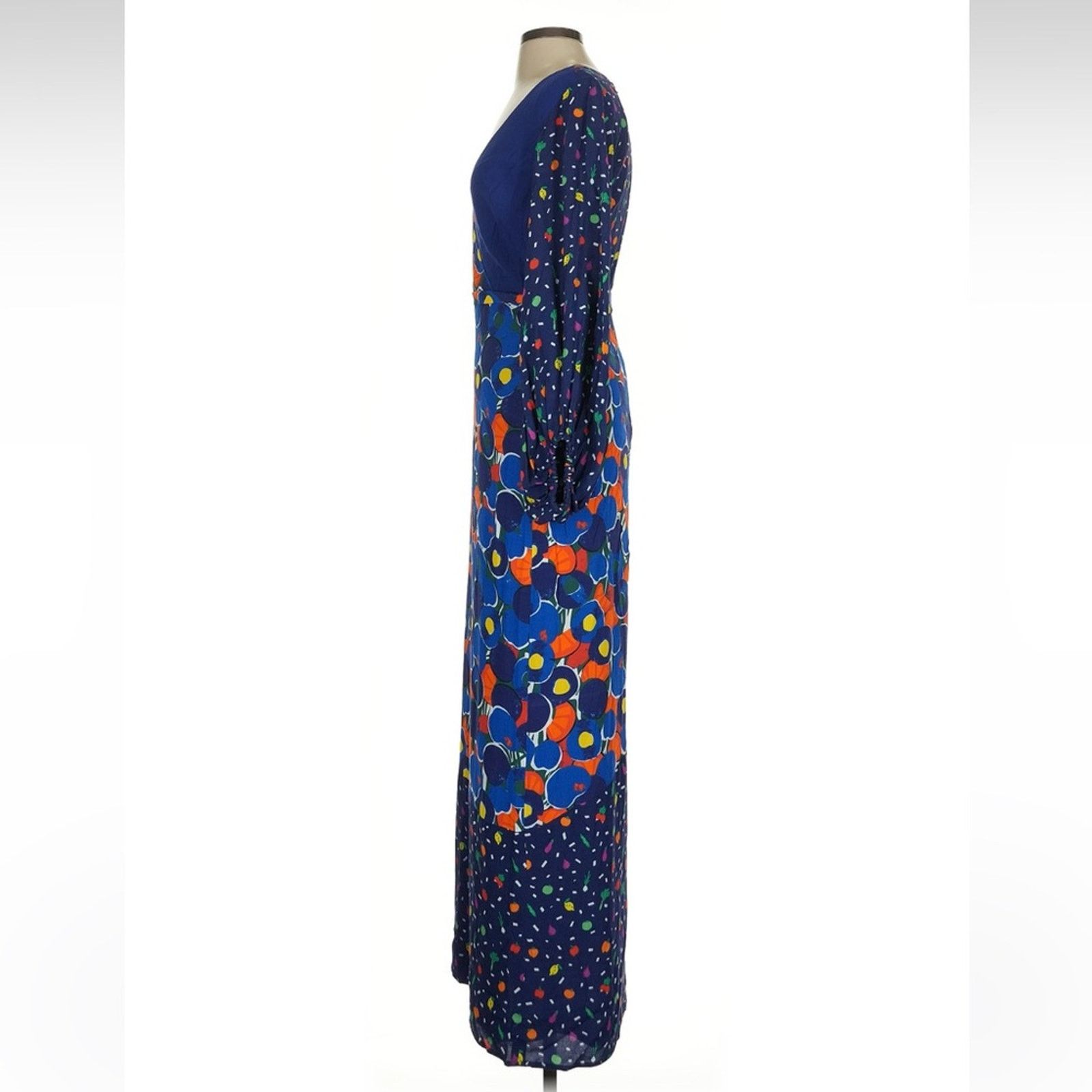 Staud Staud Vague Patchwork Maxi Dress - Size 2 - Blue Size XS / US 0-2 / IT 36-38 - 9 Thumbnail
