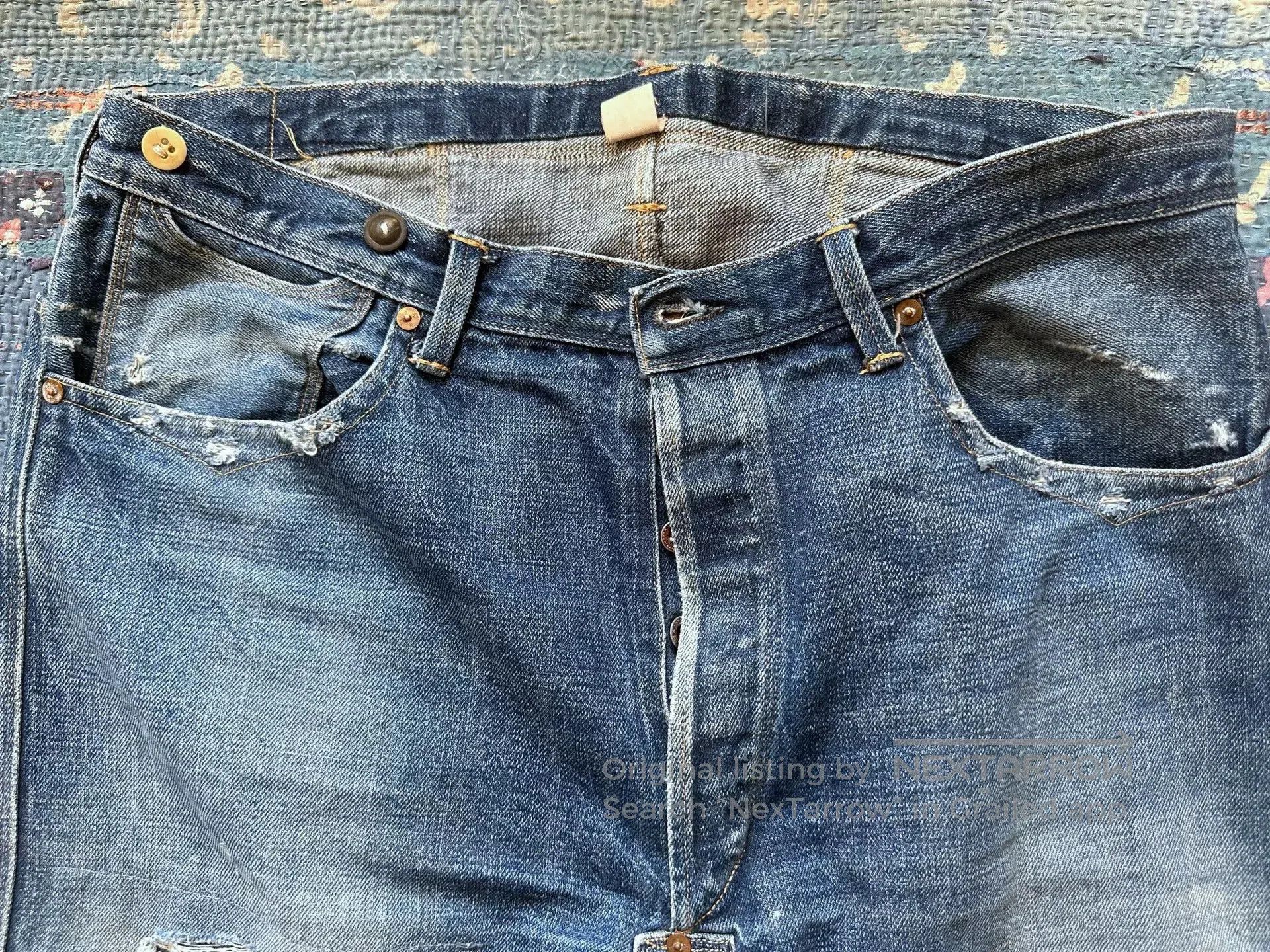 RRL Ralph Lauren rrl distressed vintage denim pants. Size US 36 / EU 52 - 4 Thumbnail