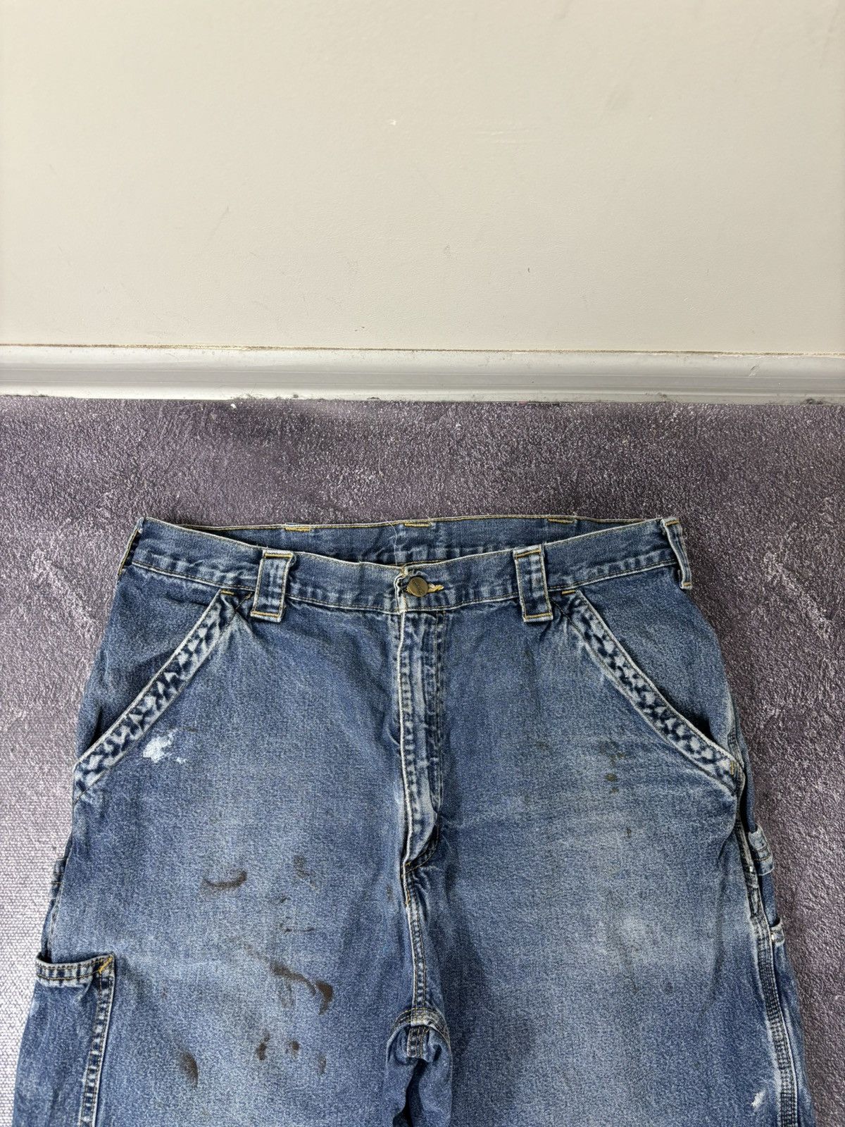 Carhartt Vintage 90s Carhartt USA Hype Work Blue Denim Shorts Jorts Size US 36 / EU 52 - 14 Thumbnail